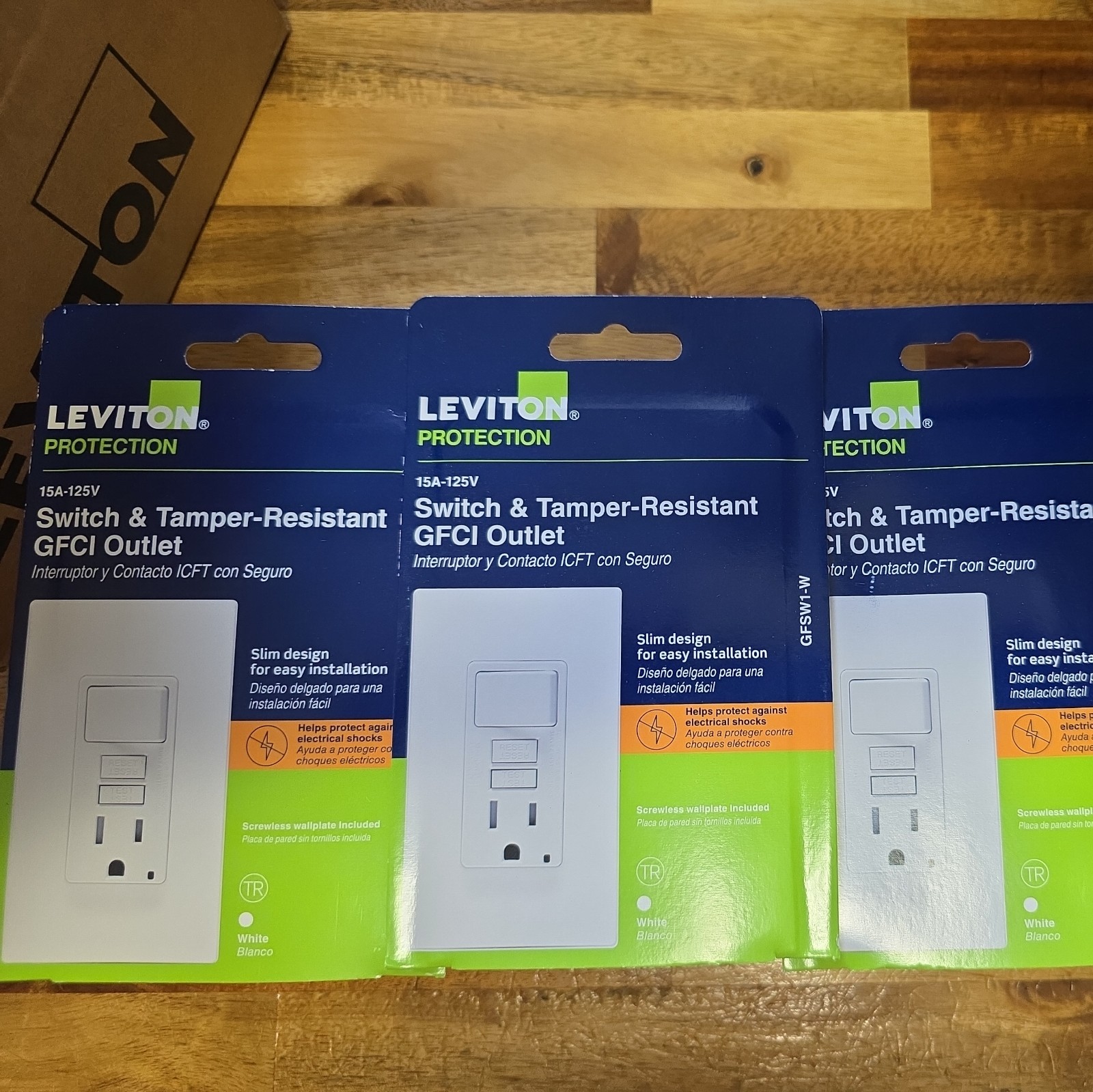 Leviton C22-SFSW1-00W 15A GFCI Combination Switch White SmartlockPro Slim 125V