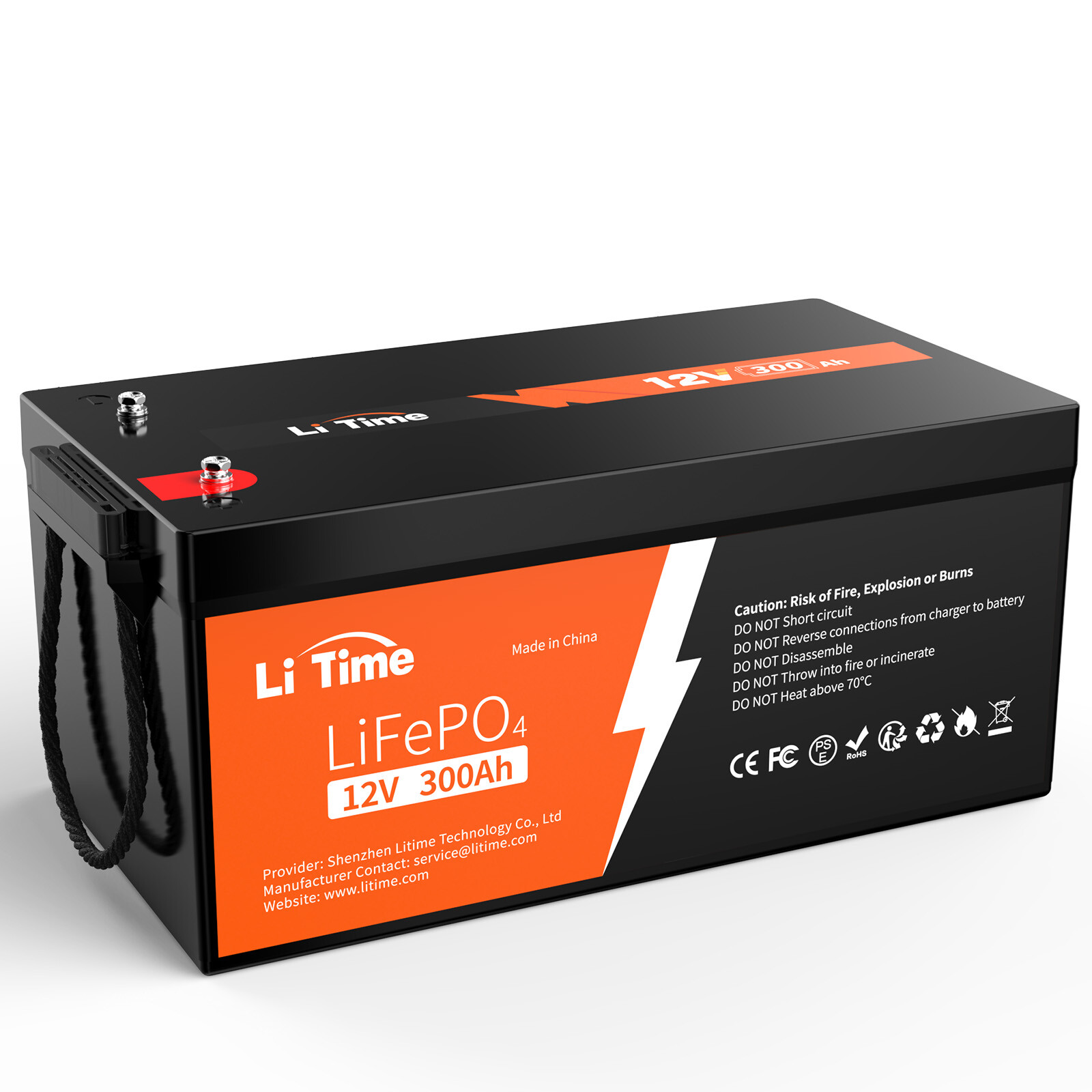 Litime 12V 300Ah LiFePO4 Lithium Battery 3840Wh Built-in 200A BMS For RV Solar