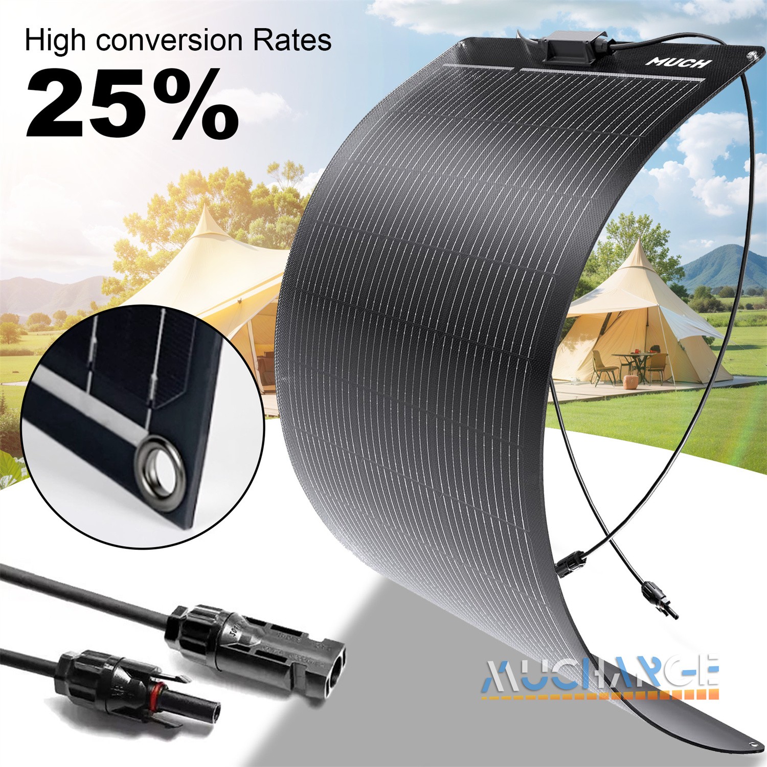 200/400W Monocrystalline Solar Panel Kits Portable for Camping RV Battery Charge