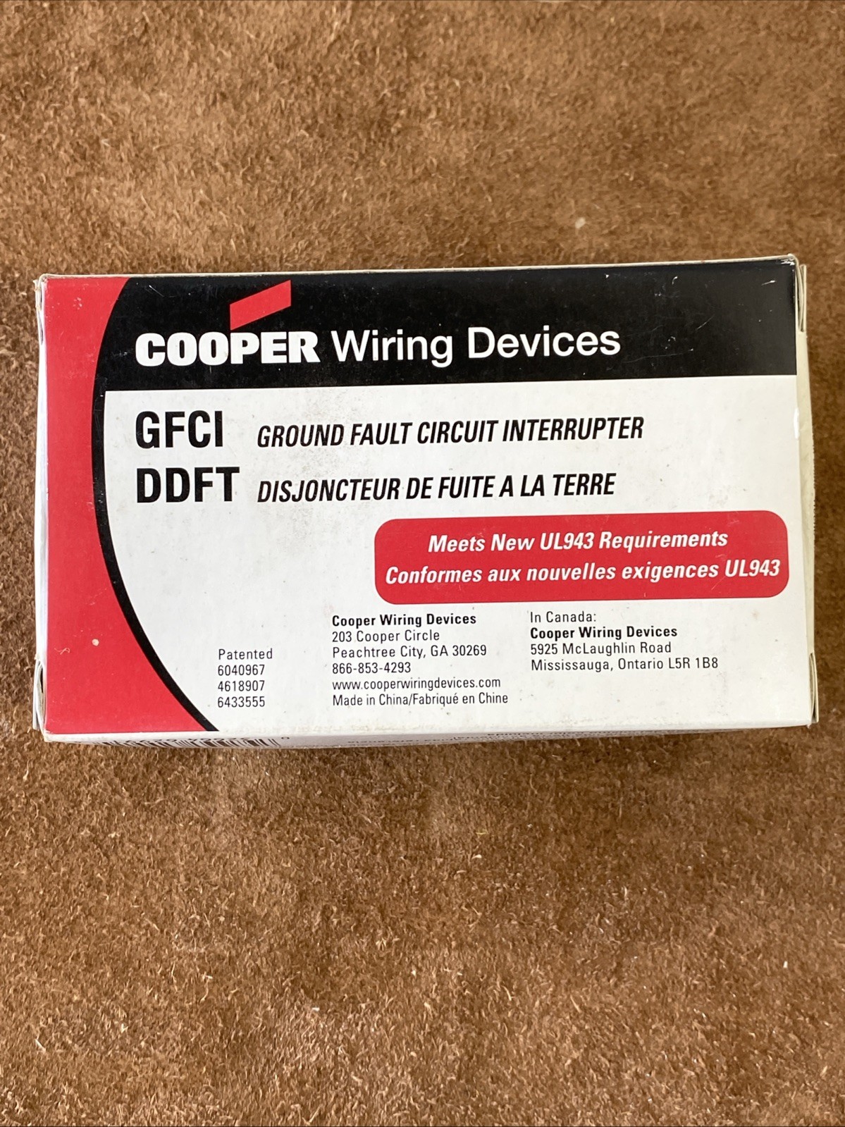 GFCI Outlet Ground Fault Circuit Interrupter 20A-125V AC/60 Hz XGF20V Cooper