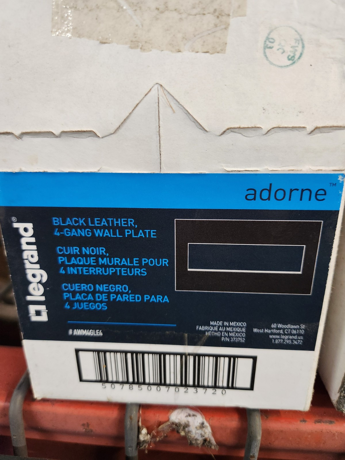 4 Pack Legrand Adorne Black Leather 4 Gang Wall Plate New