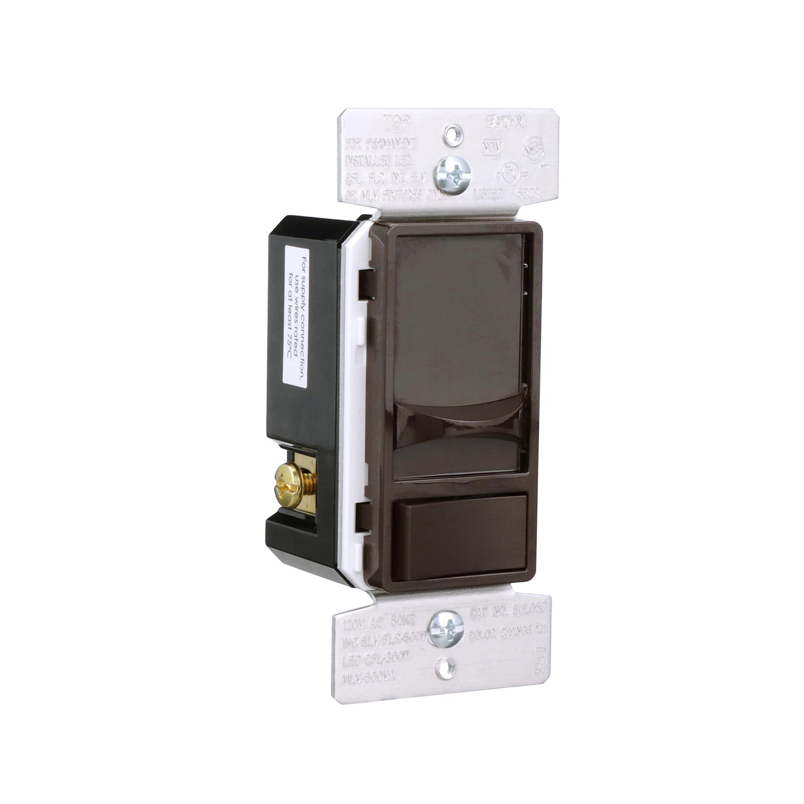 Eaton Universal Slide Dimmer 120V Black/Brown/Gray Sul06P-C7