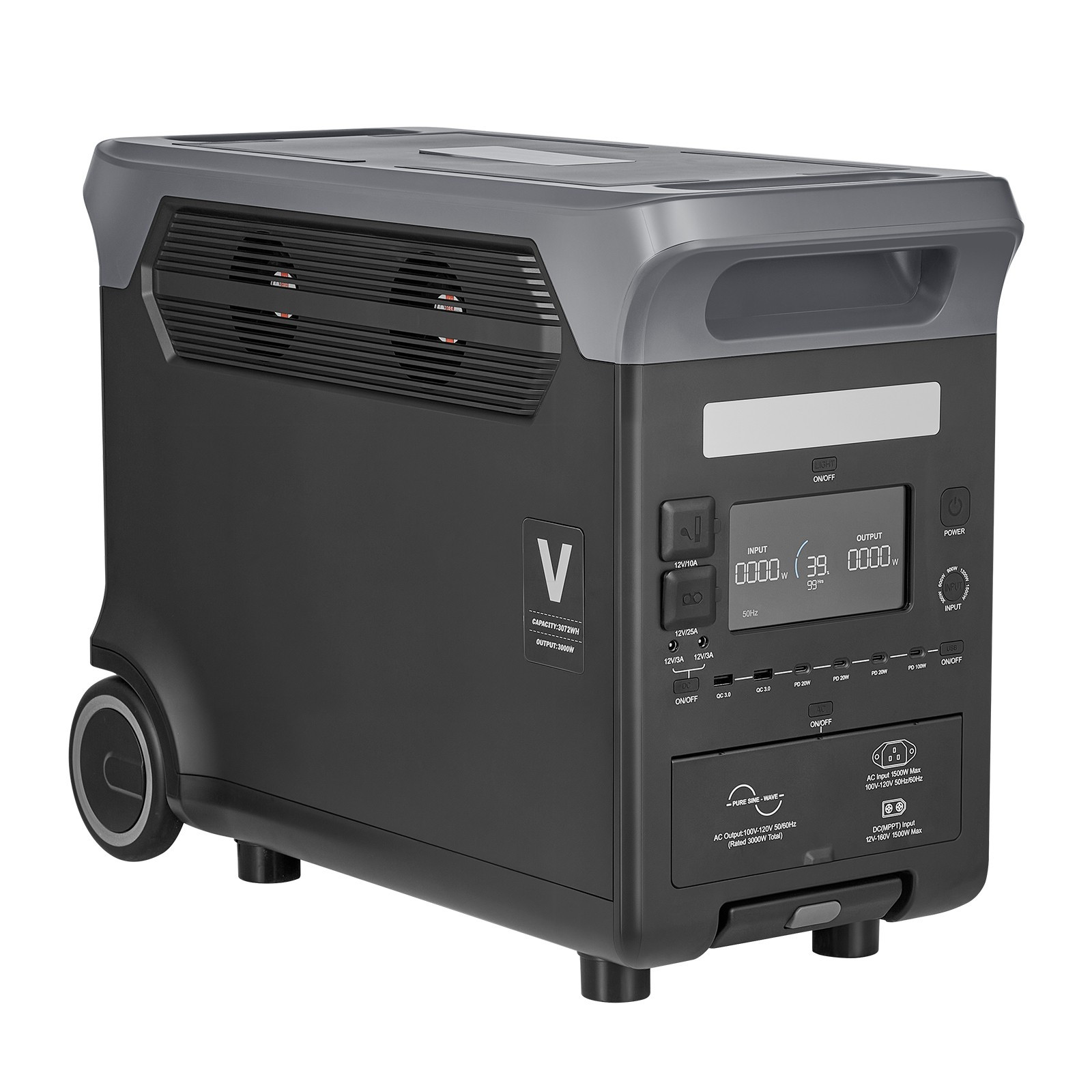 Uimoso Portable Power Station 3000W 3072Wh Solar Generator for Outdoor and Home