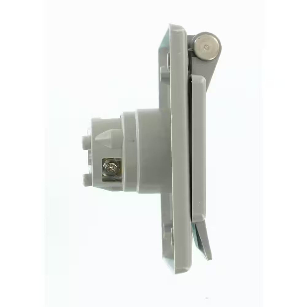 15 Amp 125-Volt Straight Blade Grounding Power Inlet Outlet, Gray 5278-CWP
