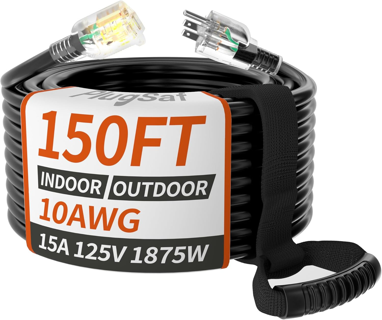 150Ft 10 Gauge Outdoor Extension Cord Waterproof with Lighted Indicator,10 AWG S