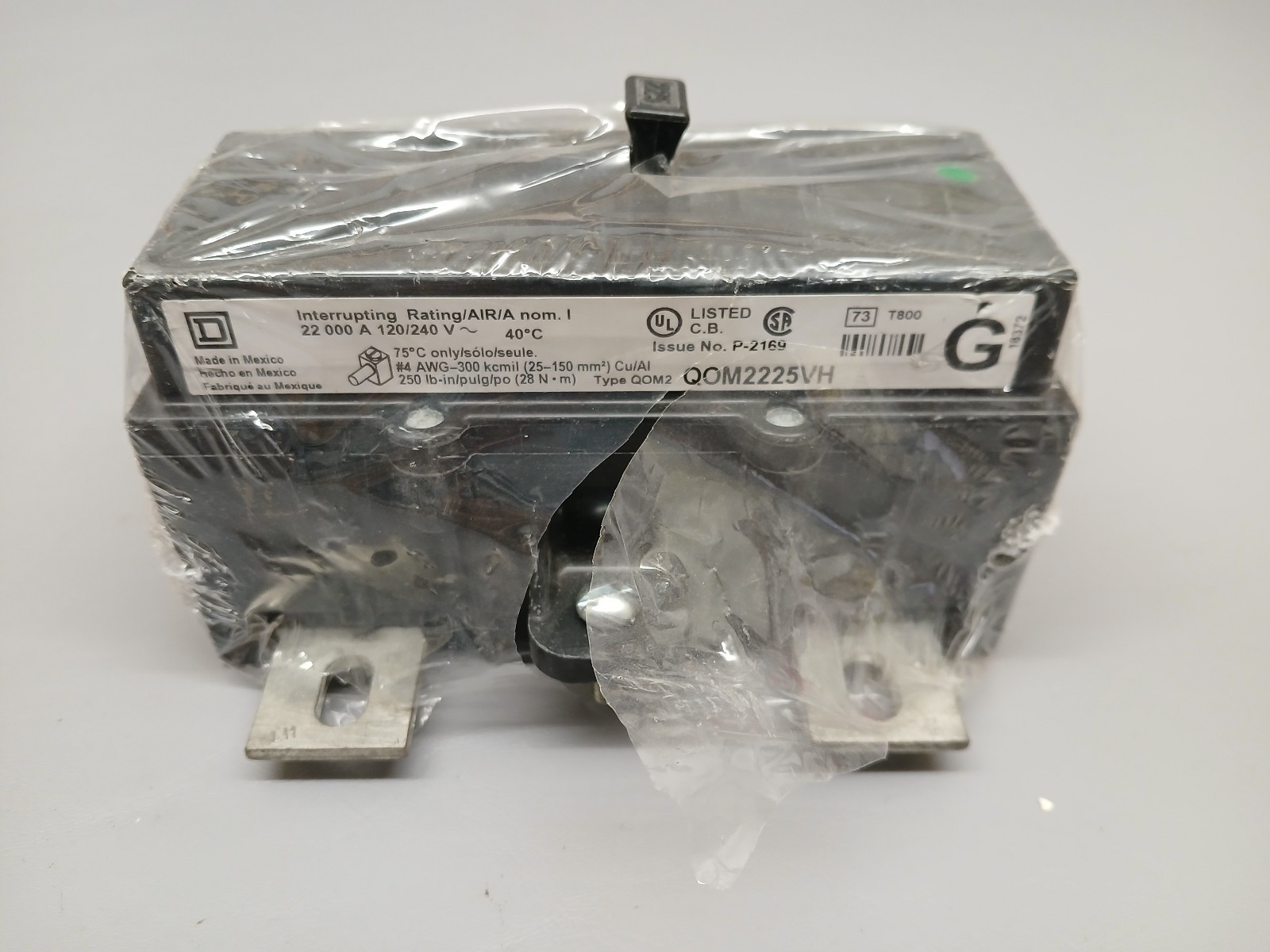 NOS Square D 225 Amp 2 Pole 120/240V QOM2225VH Main Circuit Breaker