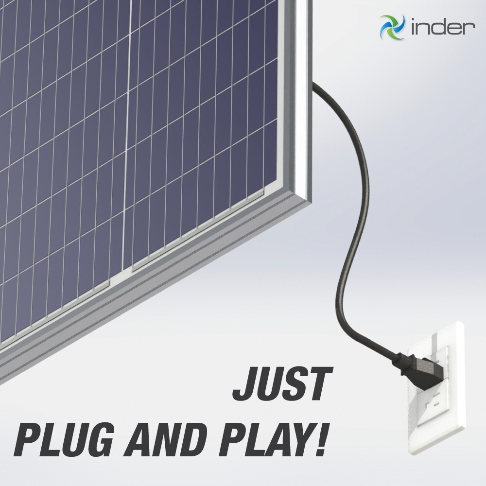 [INDER] Solar Panel Plug and Play: 100W 120V AC with micro inverter Kit Solar
