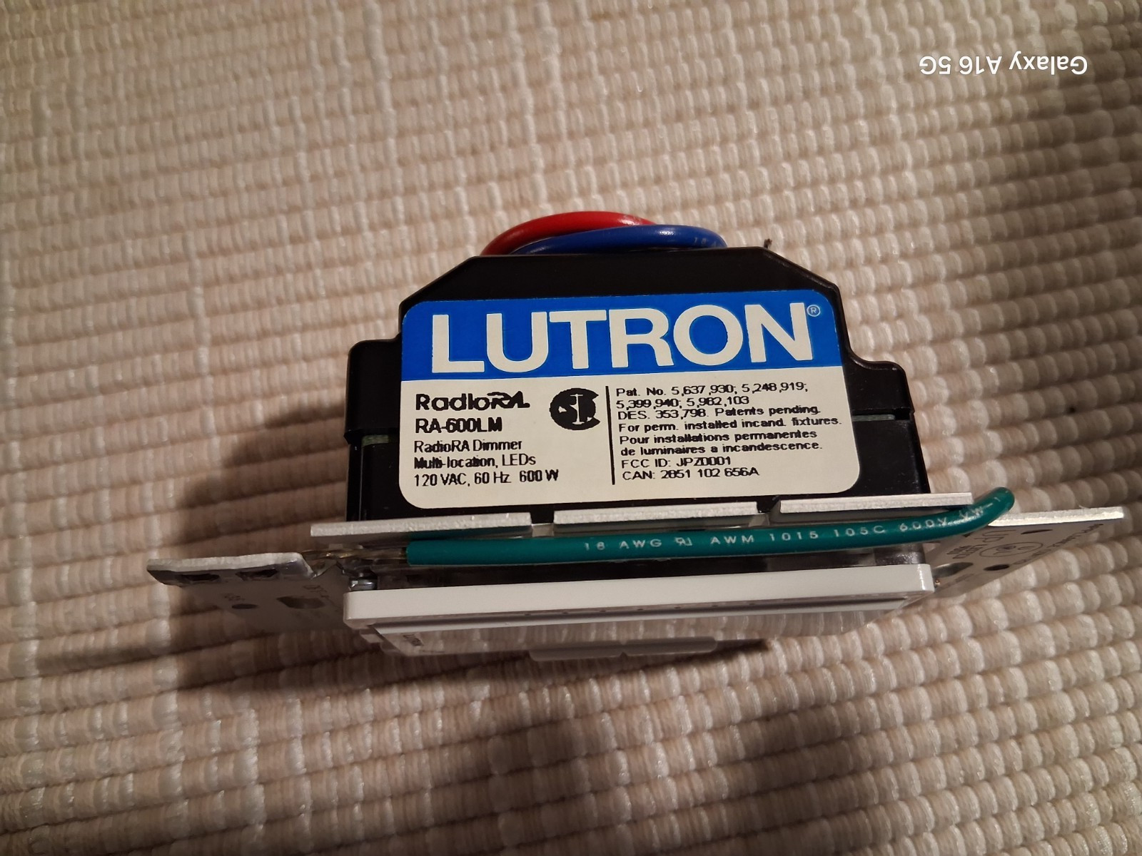 Lutron Radio RA RA-600LM 1st gen Dimmer switch white