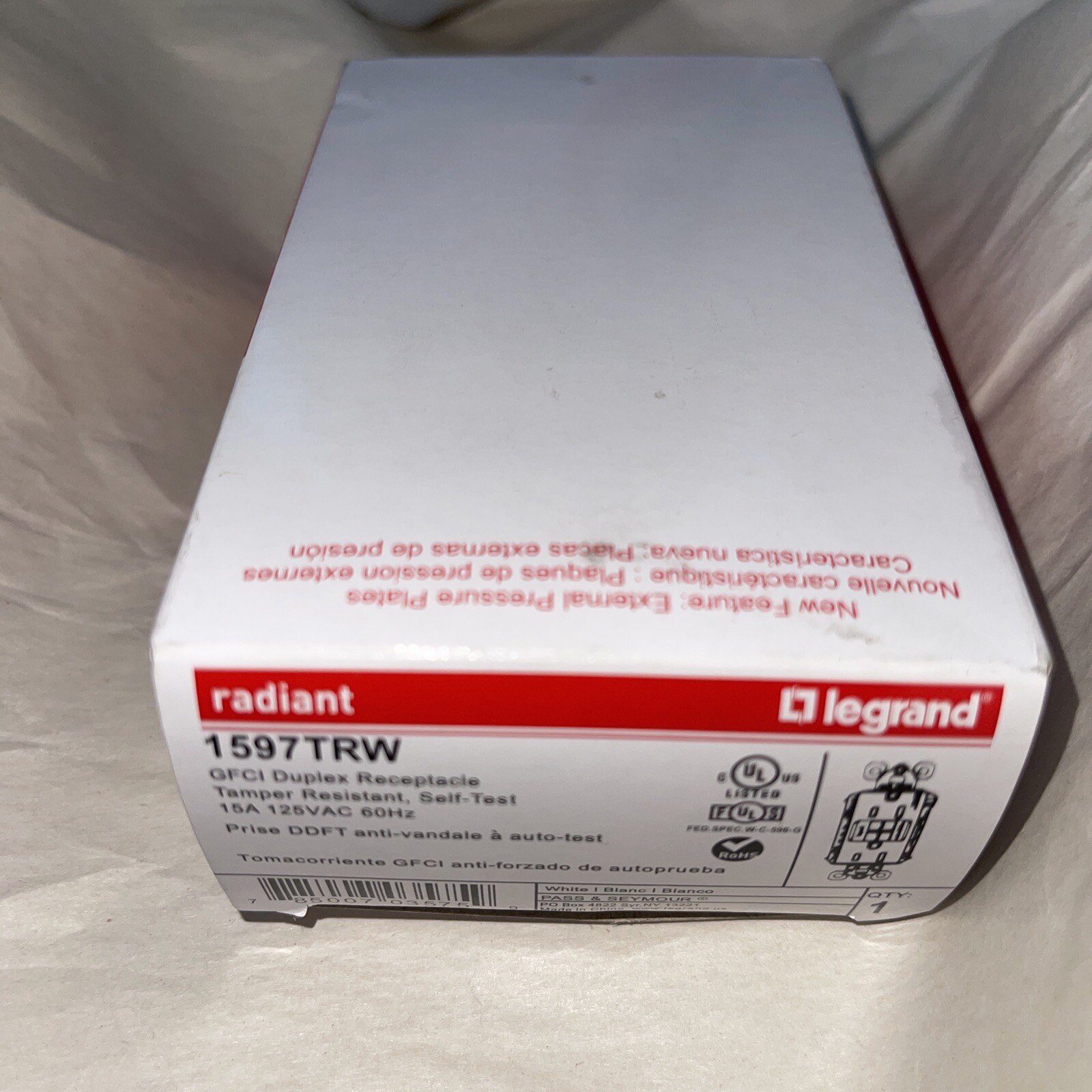 New Legrand 1597TRW GFCI Receptacle Tamper Resistant Outlet 15A 125V FasFreeShp