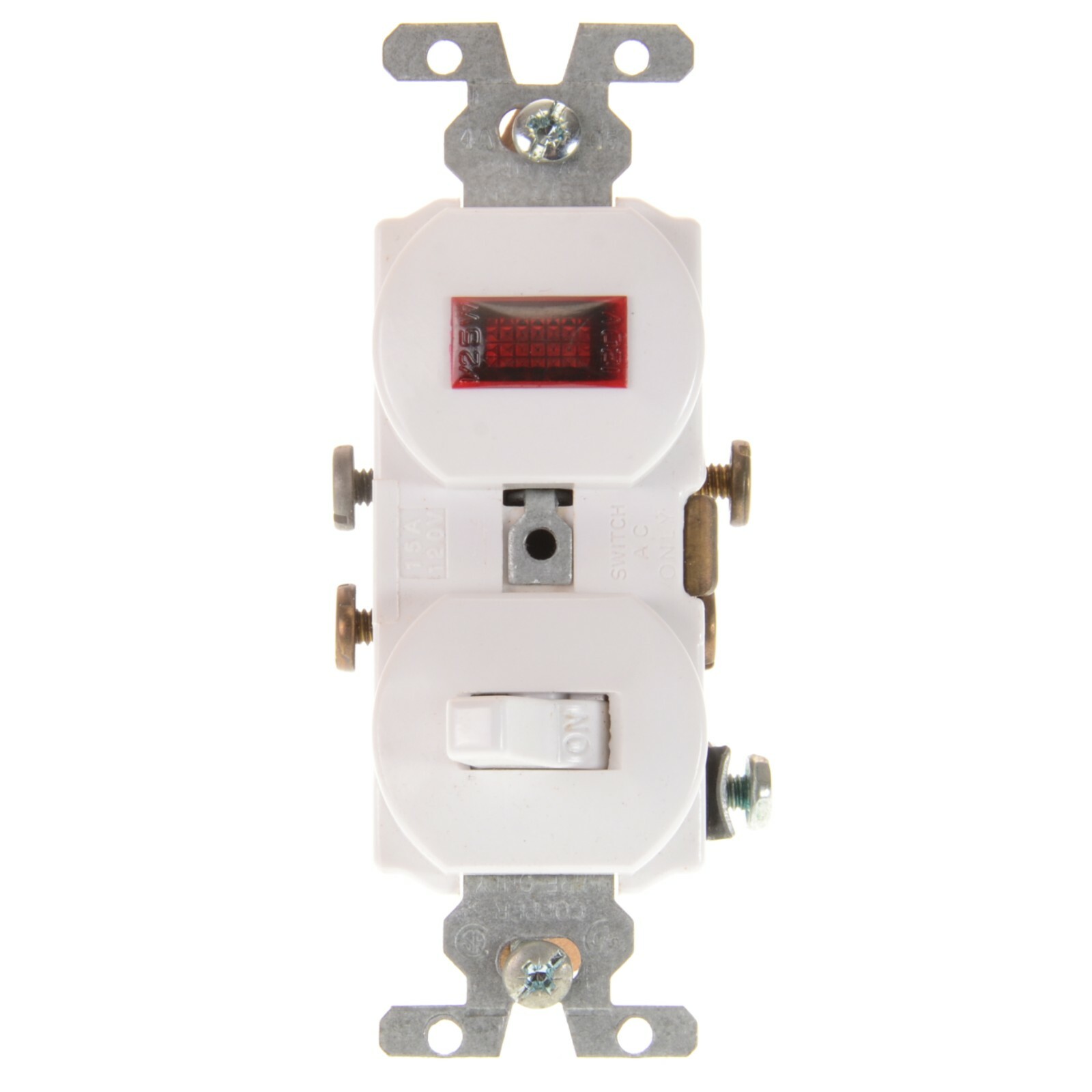 GENERAL ELECTRIC 15A 120V Volt Single Pole Wall Switch Pilot Light (White)