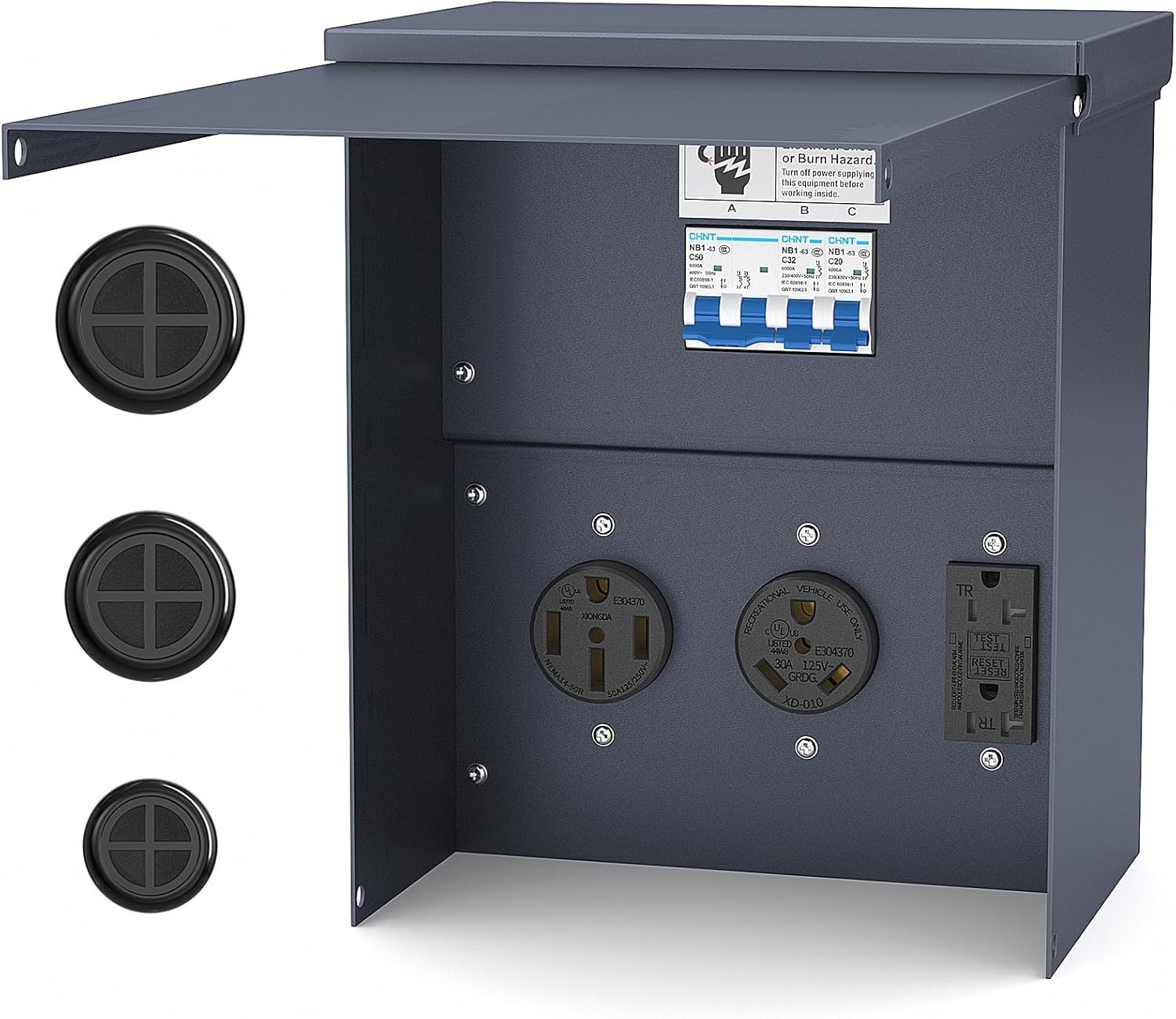 Heavy-Duty Prewired Weatherproof RV Electrical Panel with Circuit Breaker Safety