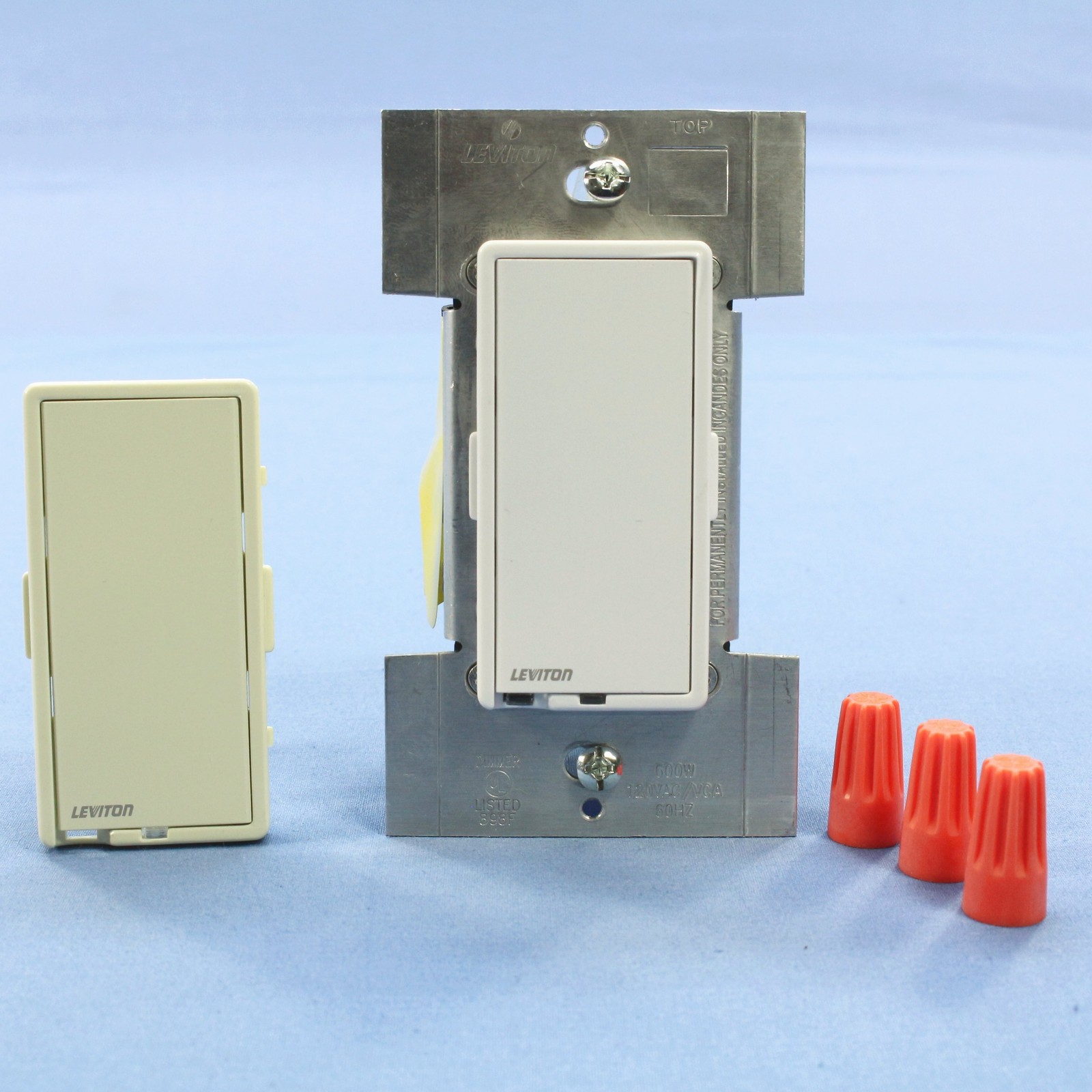 Leviton 6606-1LM White/Almond Decora Touch Pad Dimmer Switch Incandescent Only