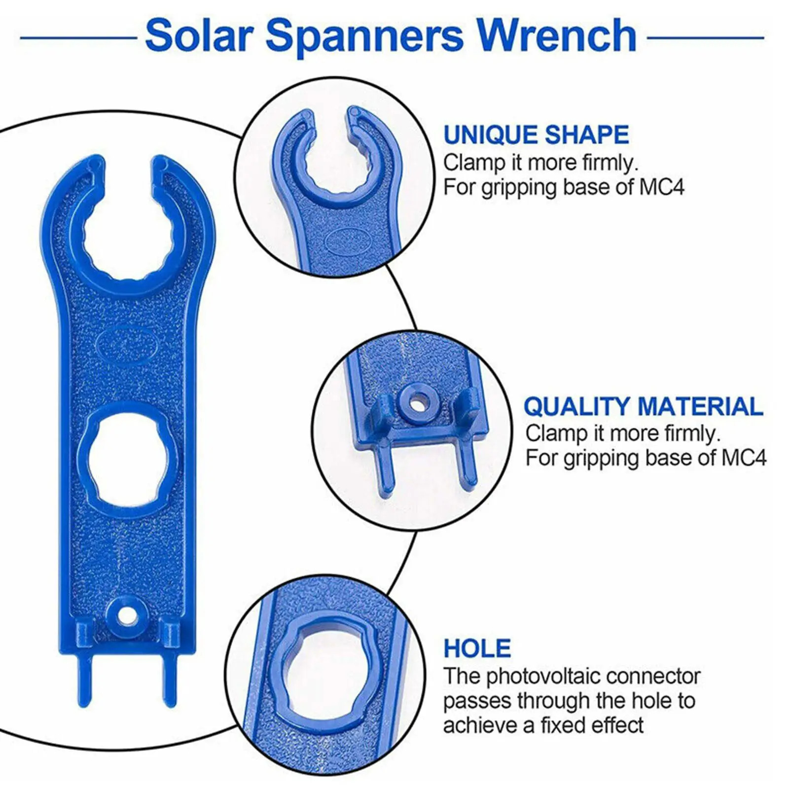 2 PCS MC4 Solar Panel Connector Disconnect Tool Spanners Wrench ABS Plastic Pock