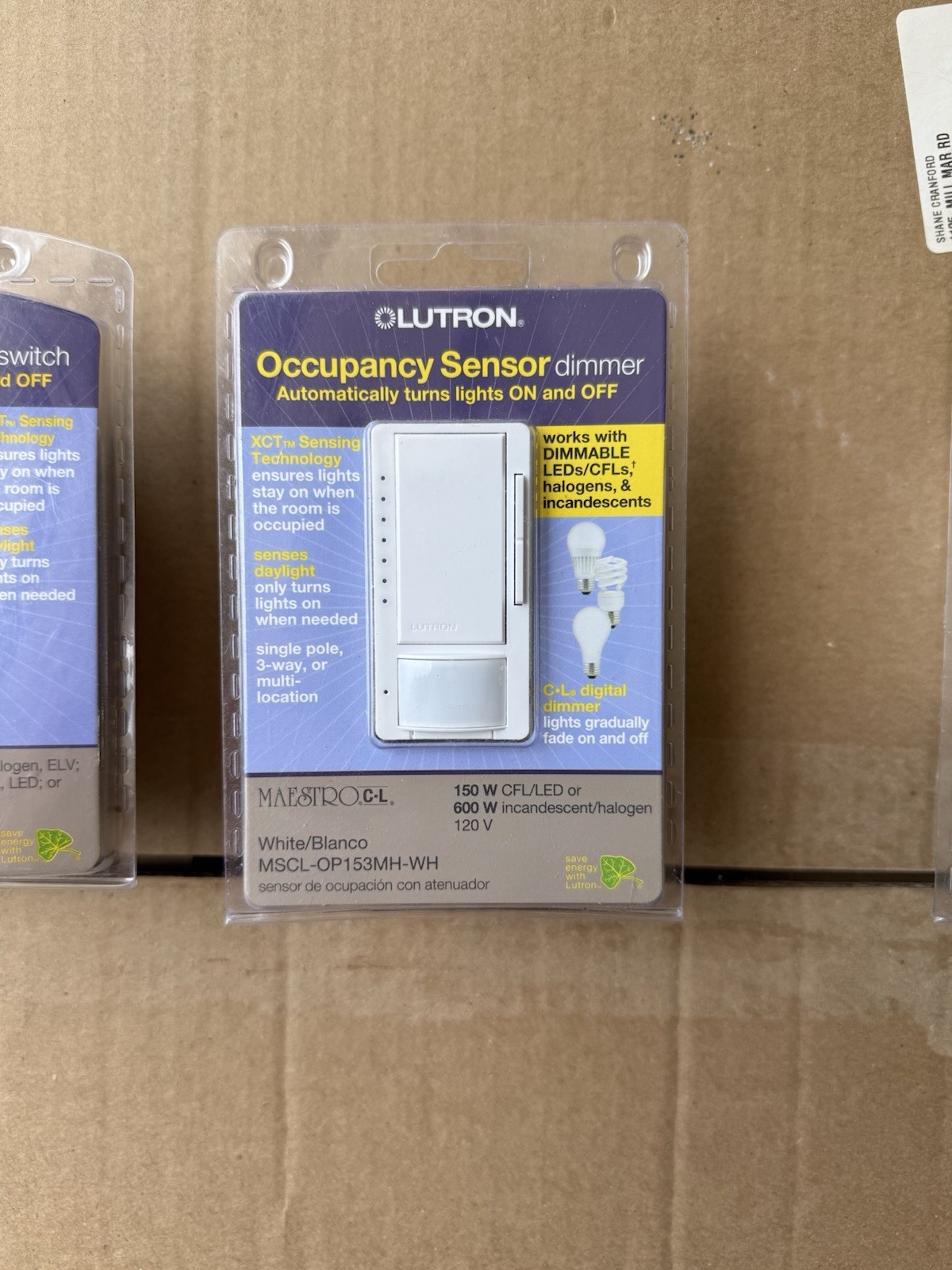 Lutron Maestro C.L. Occupancy Sensor Dimmer, CFL/LED 120V White MSCL-OP153MH-WH
