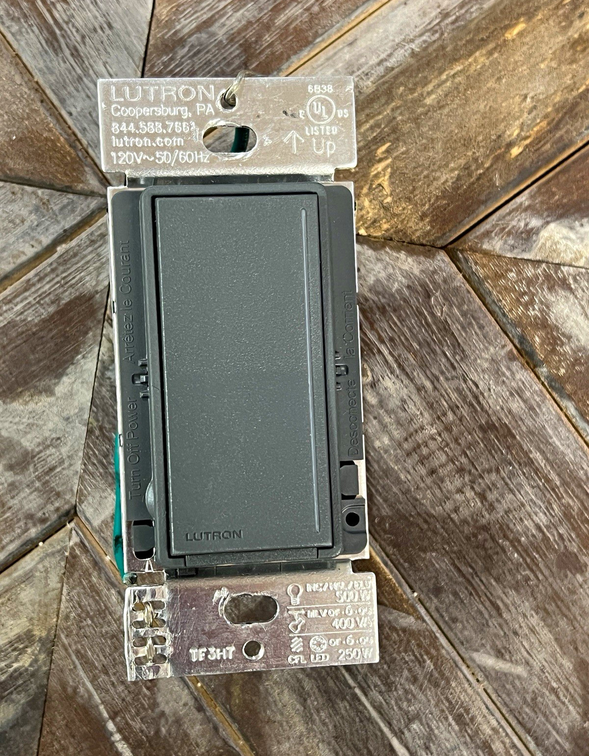 Lutron HomeWorks HRST-PRO-N LED Dimmer Wall Switch 120V Smart Black Matte