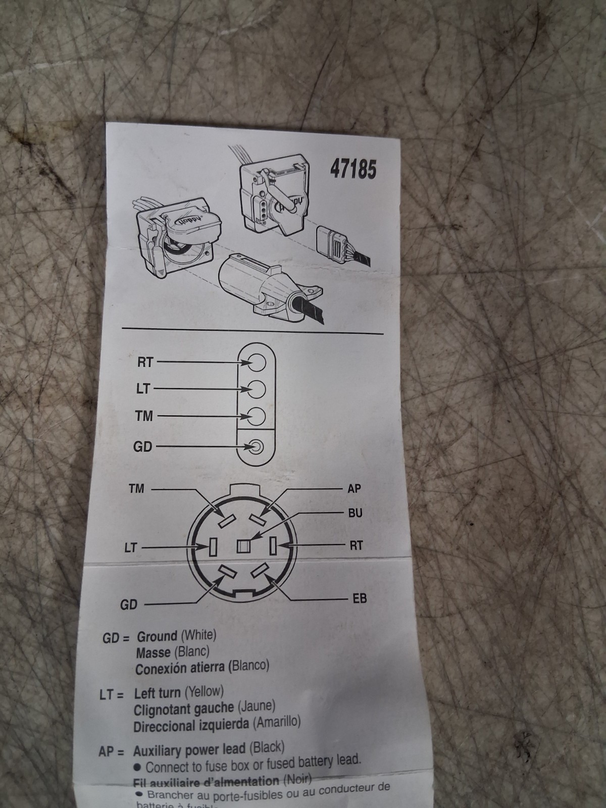 Hopkins 47185 Multi-Tow Corrosion Resistant 4 Flat to 7 Blade Trailer Adapter