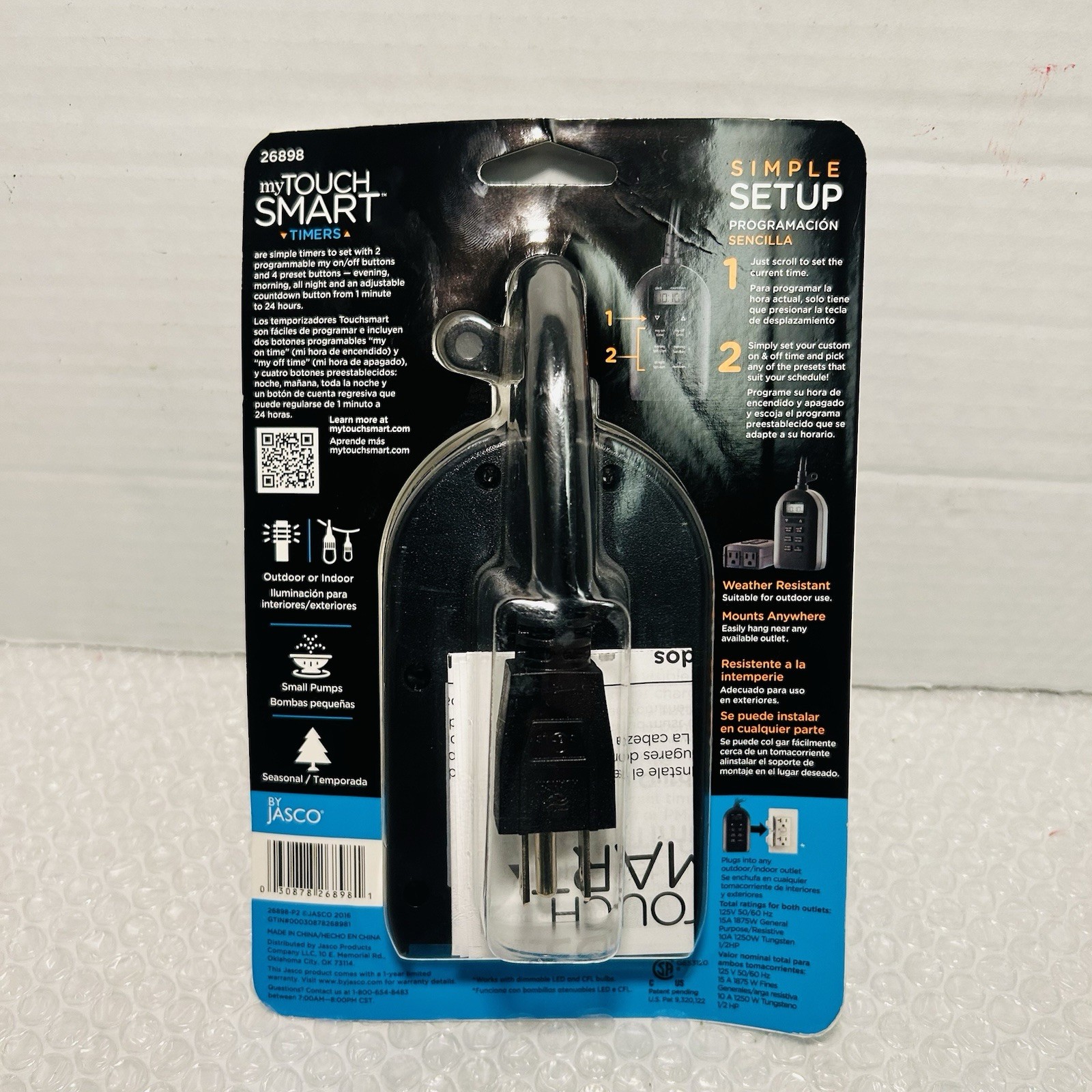 My Touch Smart Simple Set Plug-In Digital Timer #26898 Indoor & Outdoor New NIB