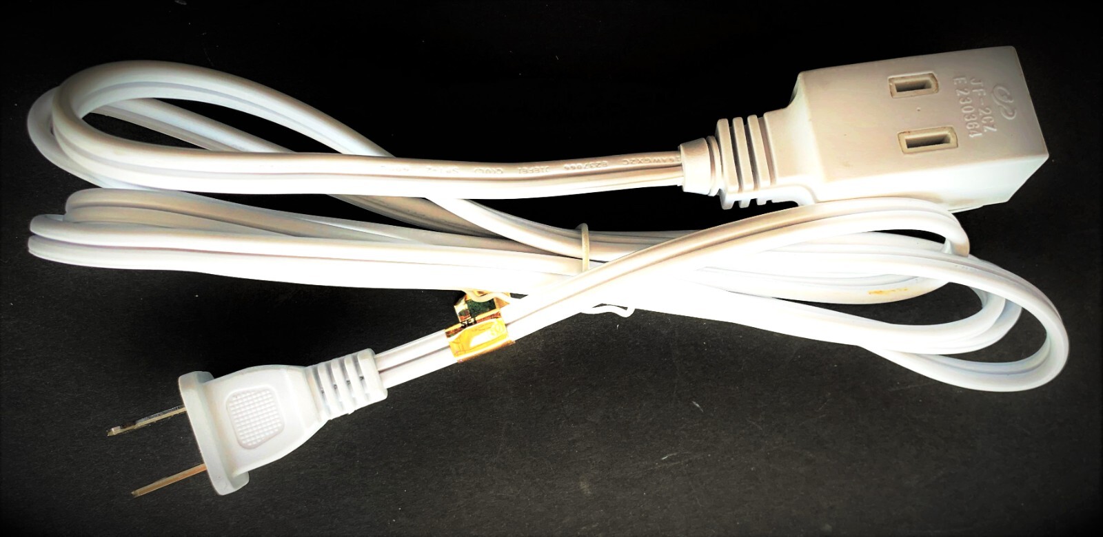 4ft White Electrical Extension Cord Power Wire 2 Prong 3-Way Electric Adapter