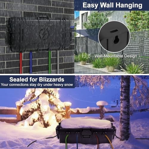 Medium Outdoor Electrical Box (.6×5.2×4.inch), IP54 Waterproof 1 Black
