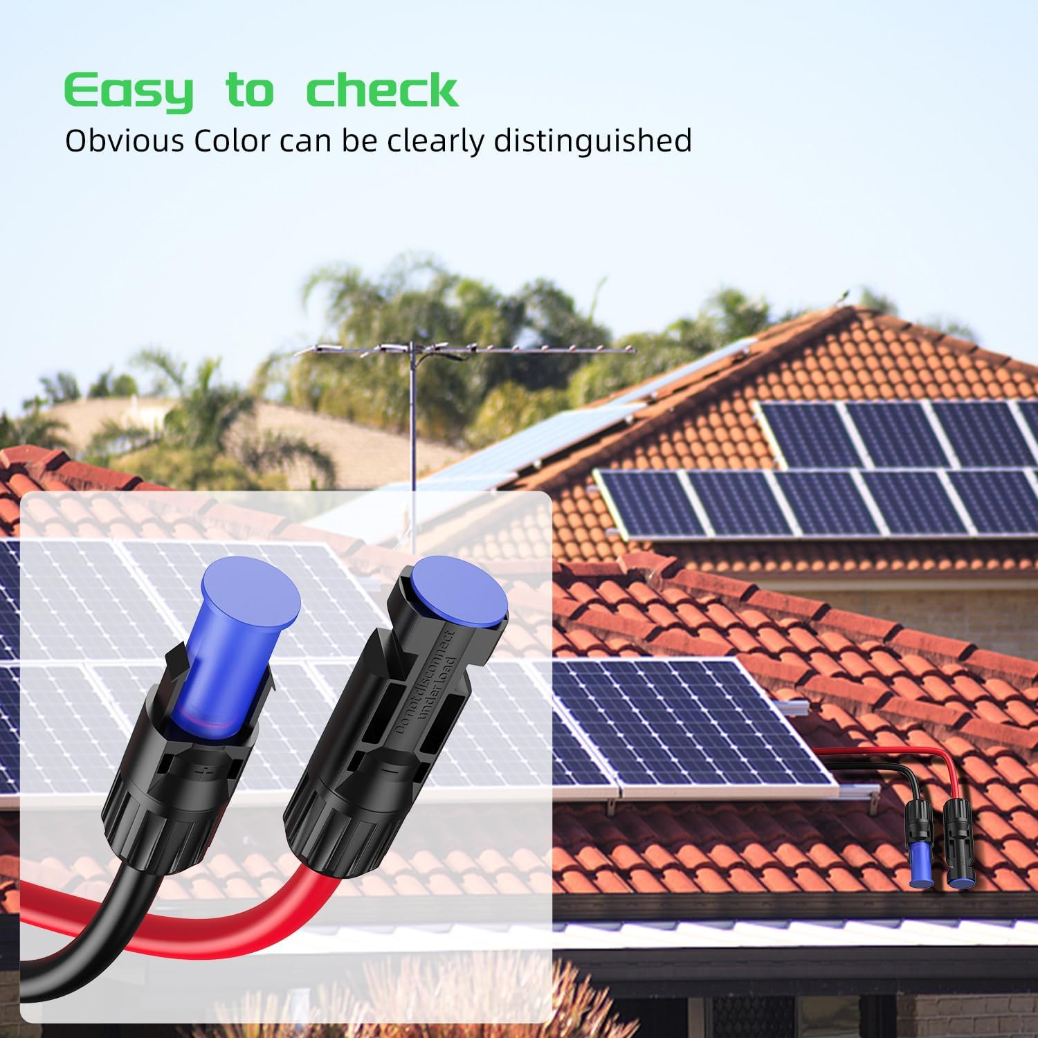 300 Pairs Solar Connector Caps, Obvious Color Weather Resistant Dust Male and Fe