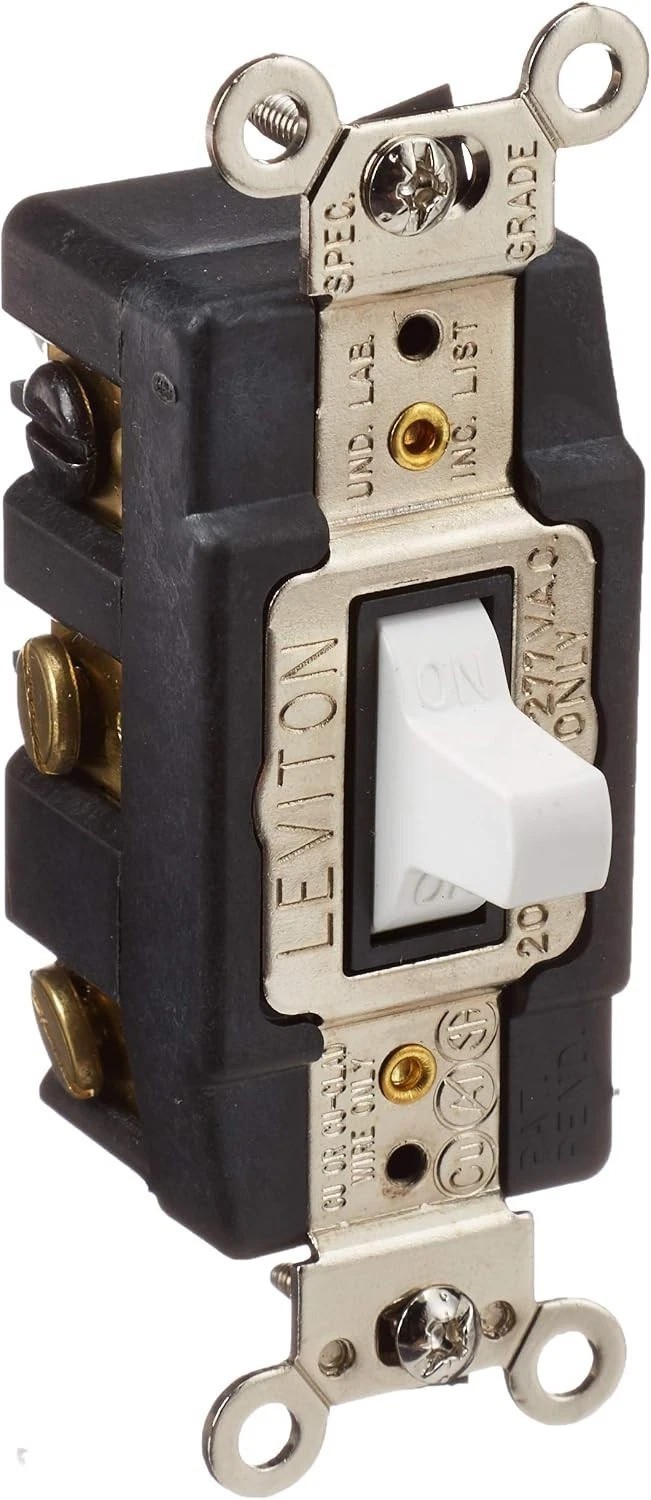 Industrial 20A Double-Pole AC Quiet Switch, White