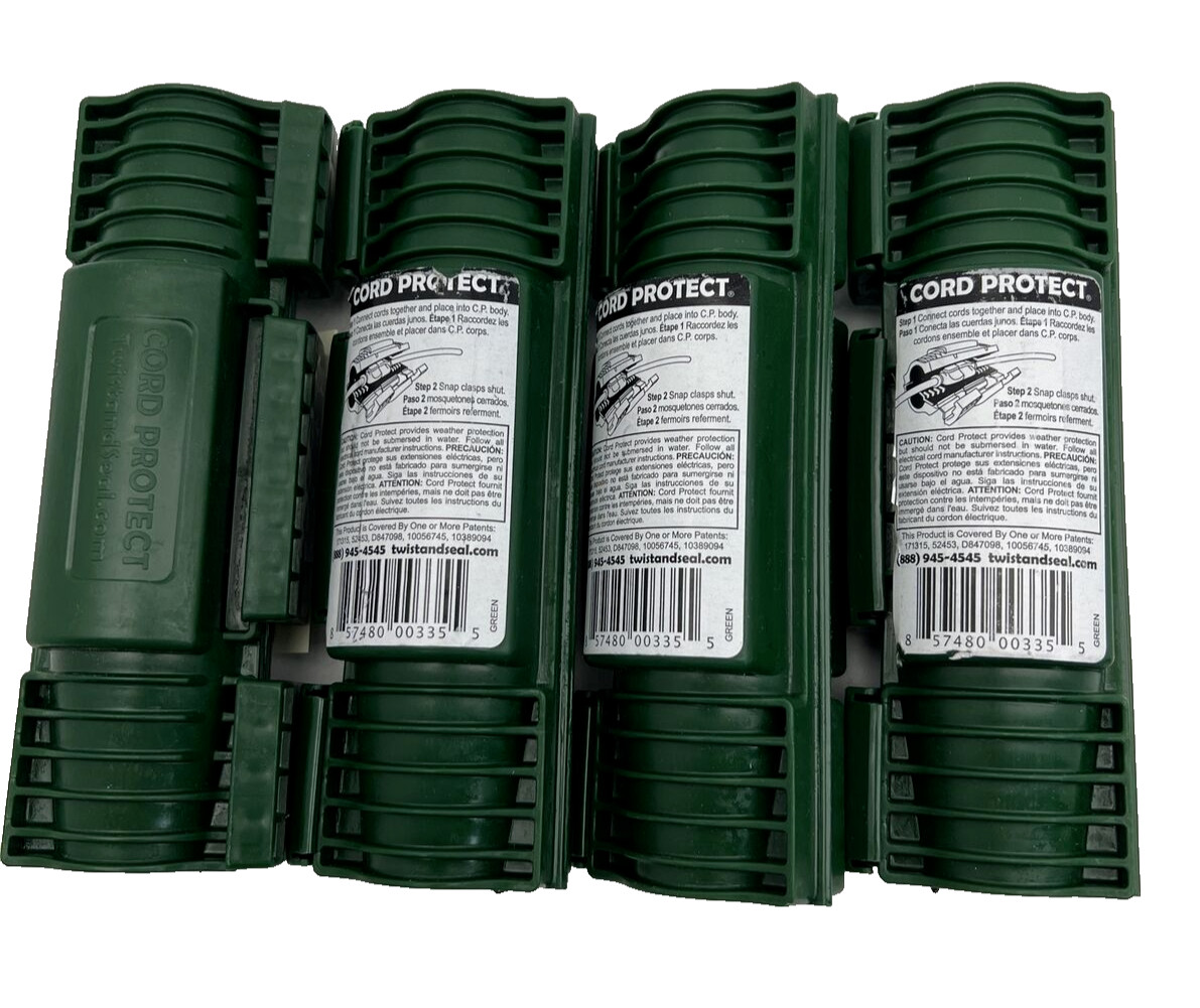 Cord Protect Weatherproof Extension Cord Cover & Protector Twist and Seal 4 Pack