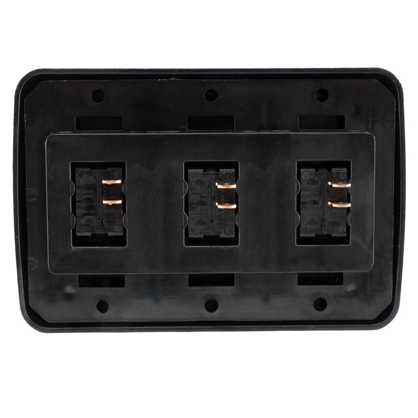 Triple SPST On-Off Switch with Bezel, 12-Volt, for RV, Trailer, Camper (Black)