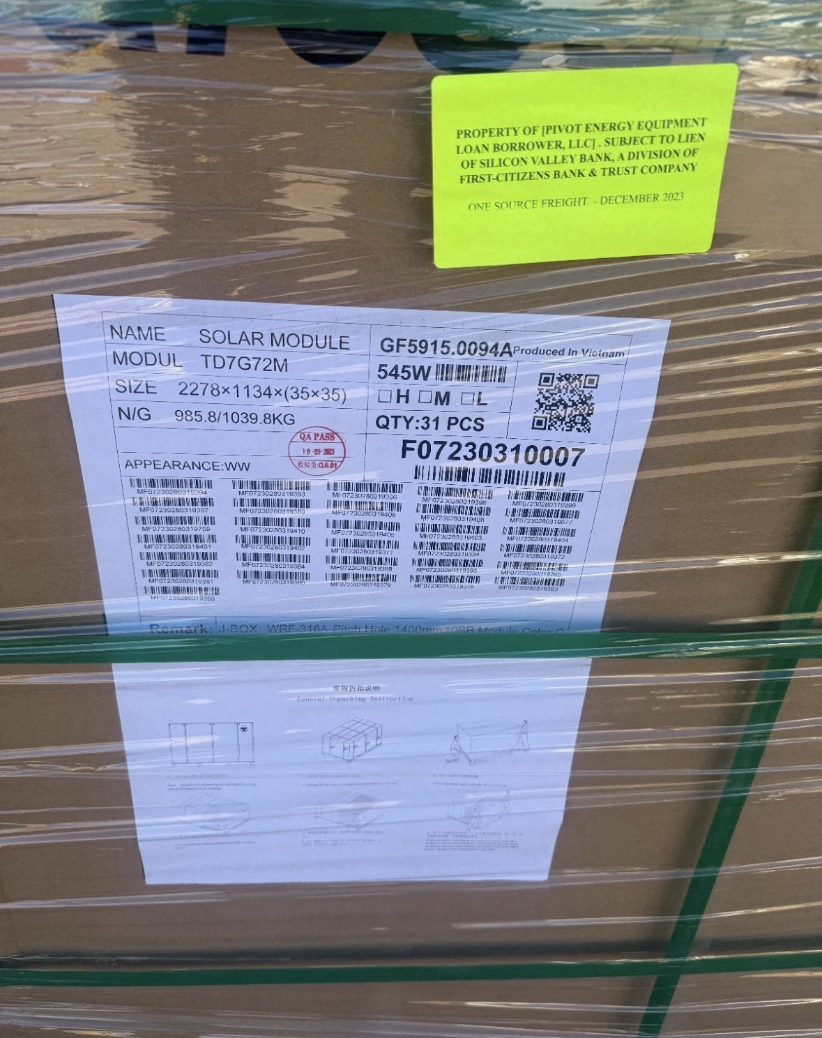 Solar Panel Talesun 545W NEW Model TD7G72M-545