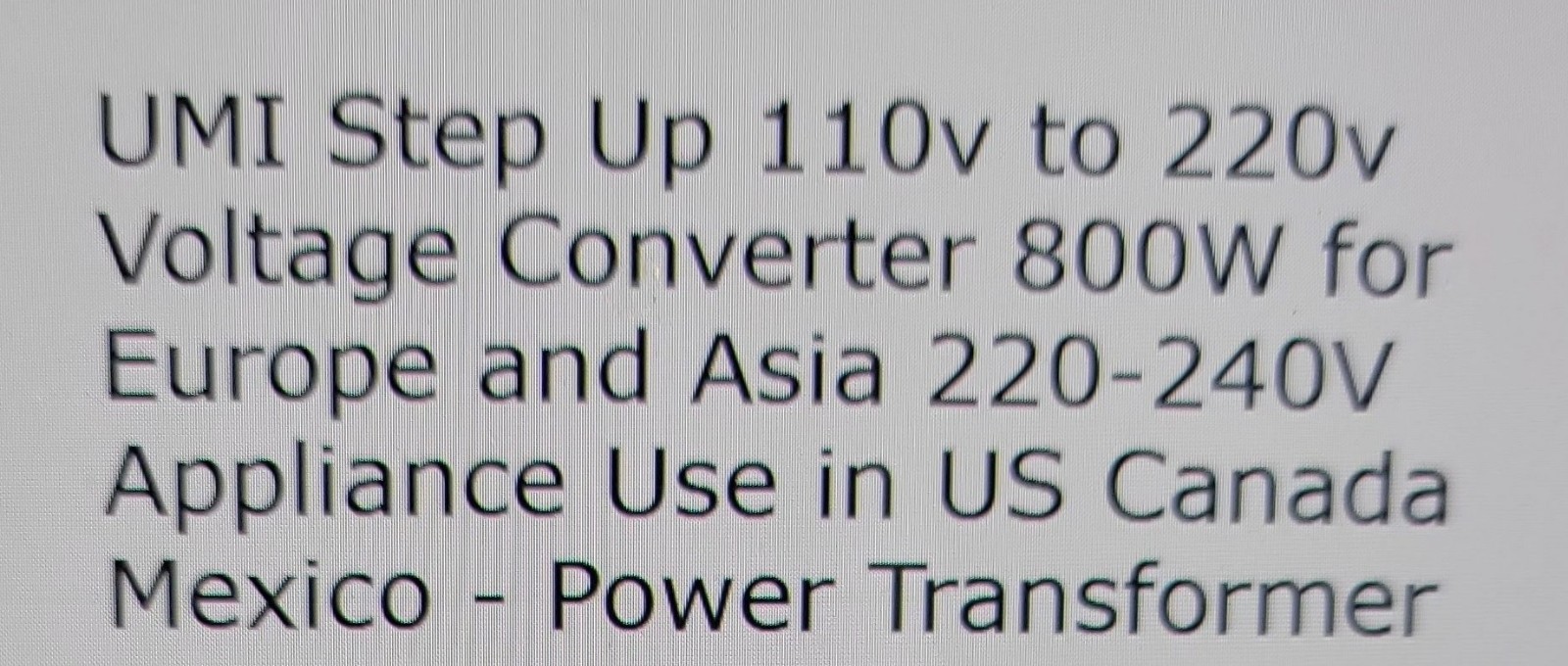 UMI 800w Heavy Duty Step Up Voltage 110v to 220v Power Converter Large Capacity