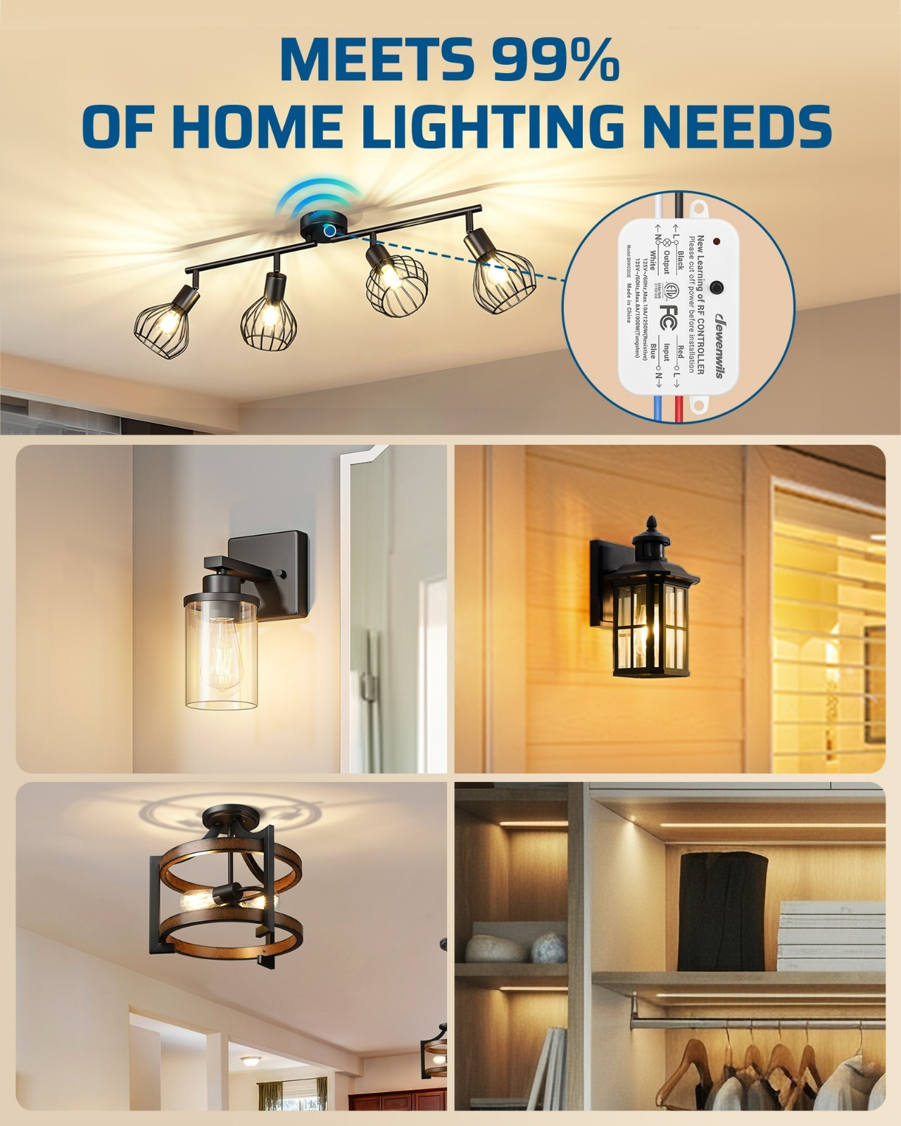 DEWENWILS Wireless Light Switch and Receiver Kit Remote Control Wall Switch US