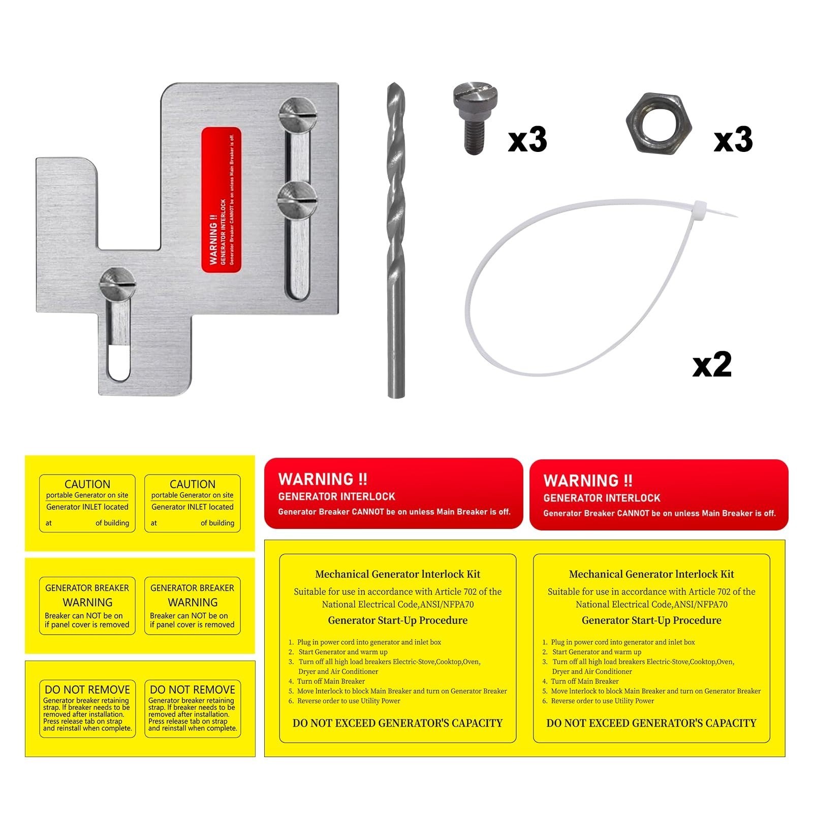 Generator Interlock Kit for Eaton Cutler Hammer BR Series 150/200 AMP