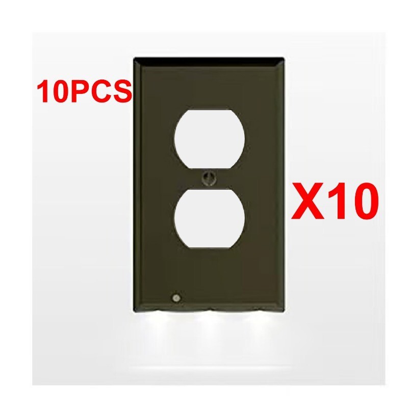 5 PCS / 10PCS Outlet Night Light with Built-In LED Light White / Black Duplex