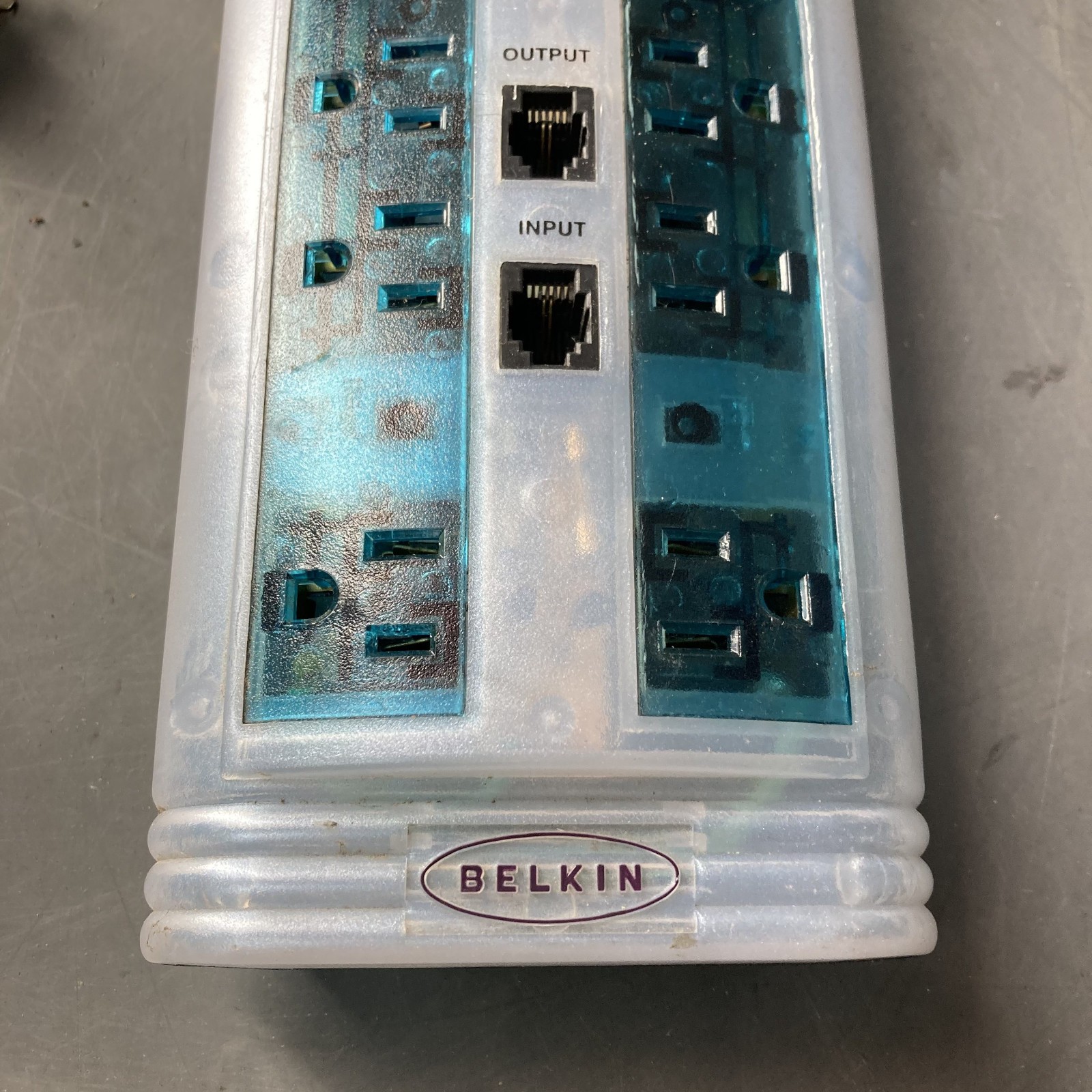 Belkin SurgeMaster II Transparent Blue Y2K Bondi Blue 8 Outlet Surge Protector