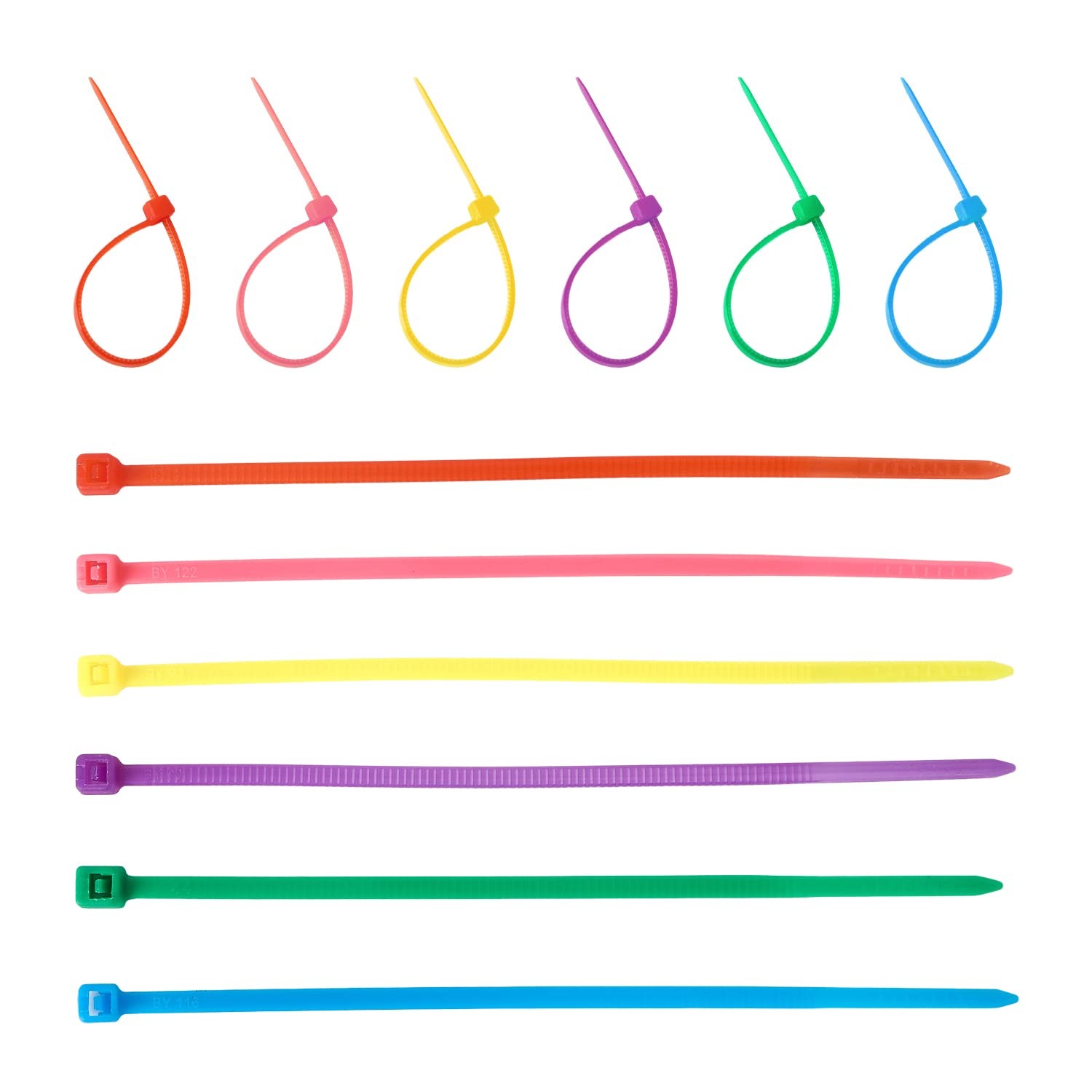 600pcs (100 per color) 4in-600Pcs, Yellow, Blue, Red, Green, Pink, Purple