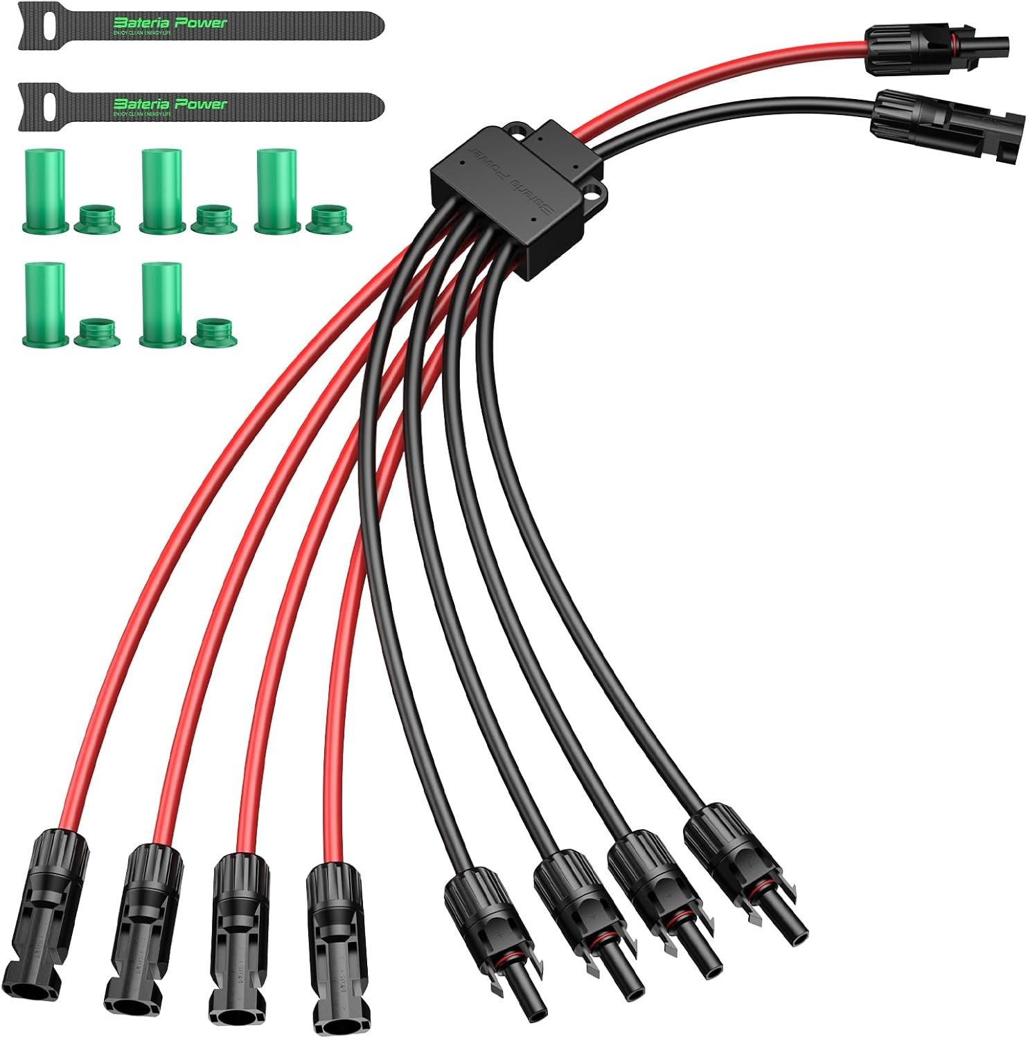 Bateria Power Solar Connect up to 4 Panels-1.6FT, Black and Red
