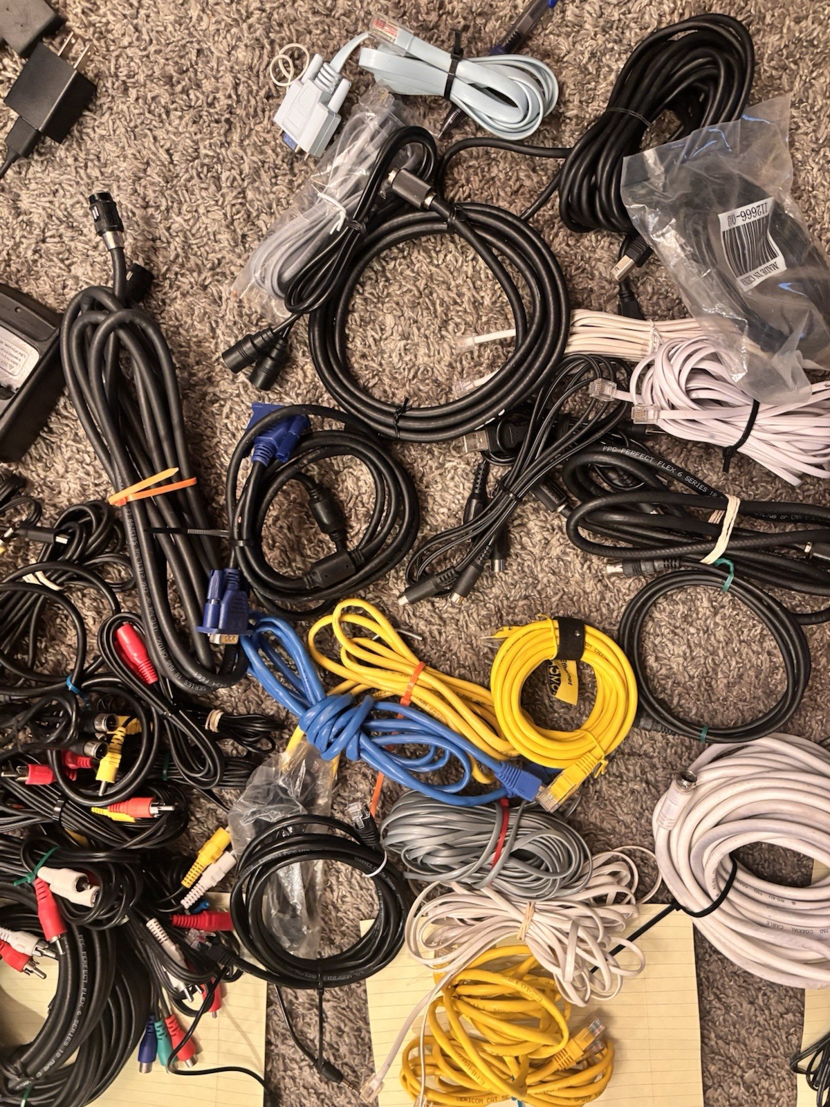 Laptop power Adapters AC Power Cords HDMI RCA Ethernet Cables Coaxial Cables LOT