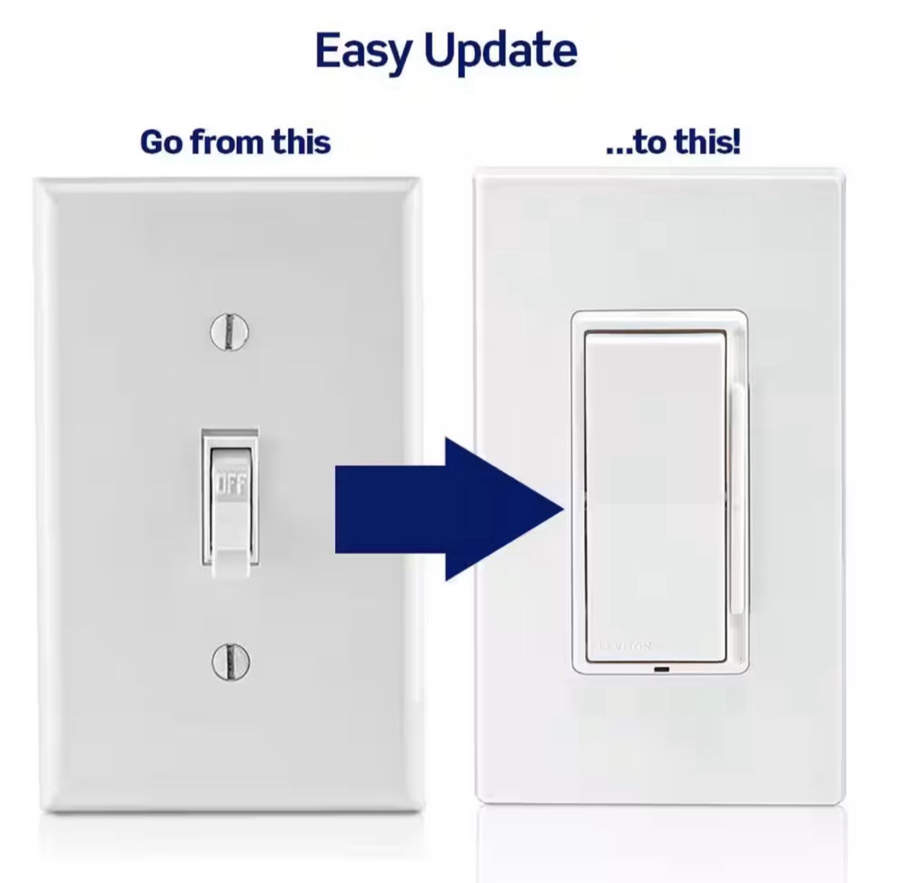 Leviton Decora Lever Edge Rocker Slide Dimmer Switch 150w Single Pole or 3-Way