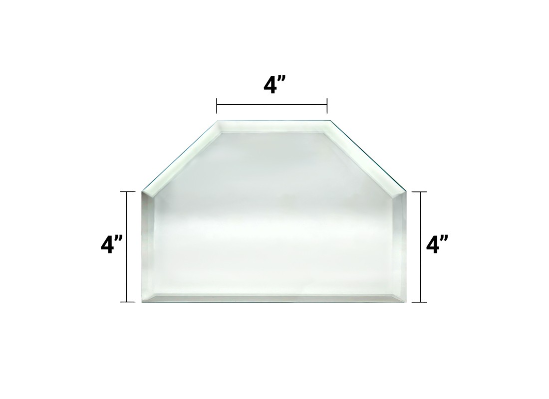 FHC BVM4T4 4″ T-Connect All Sides Beveled Clear Glass Mirror