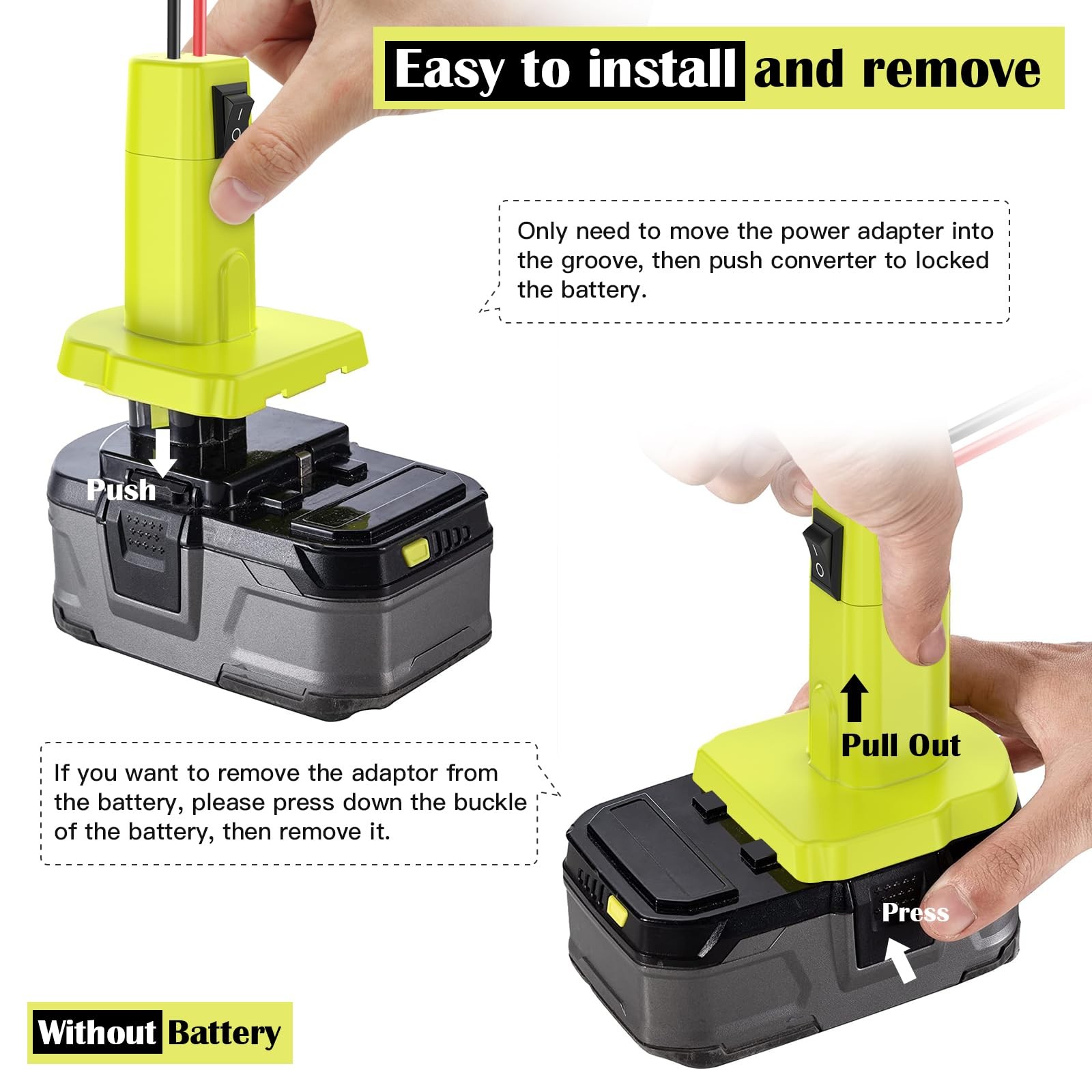 1 Packs Power Wheel Adapter for Ryobi 18V Battery 1-PACK