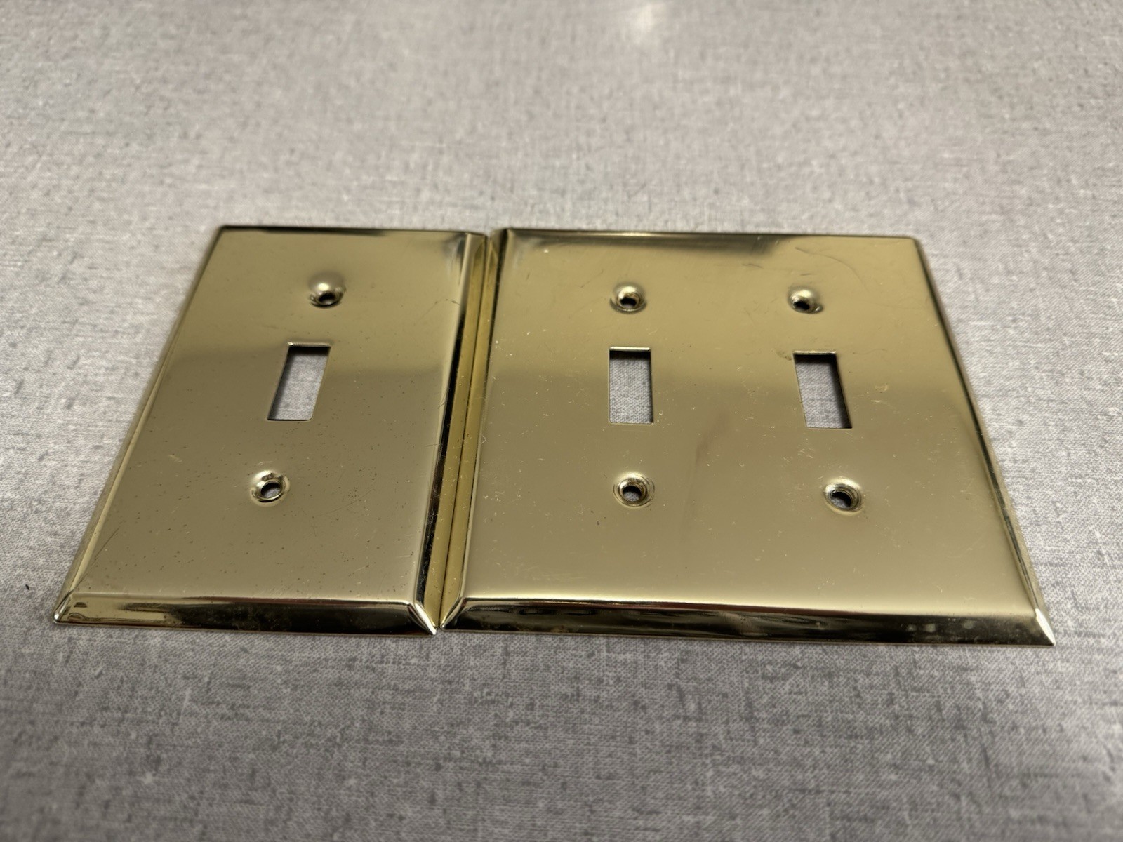 Brass Switch & Wall Plate Covers Rectangle Brass Hardware Lot of 6