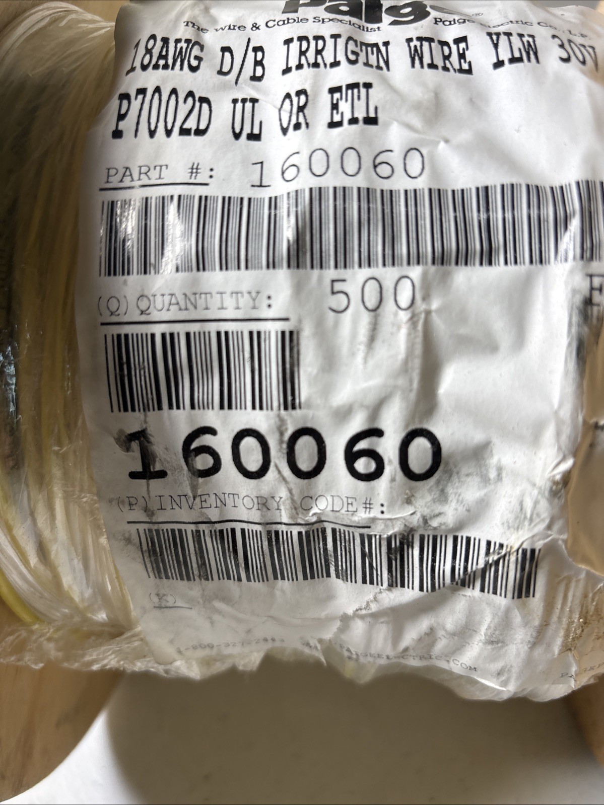 500 ft. 18AWG D/B.Irrigtn Wire YaLM 30V P7002D Ul OR ETL