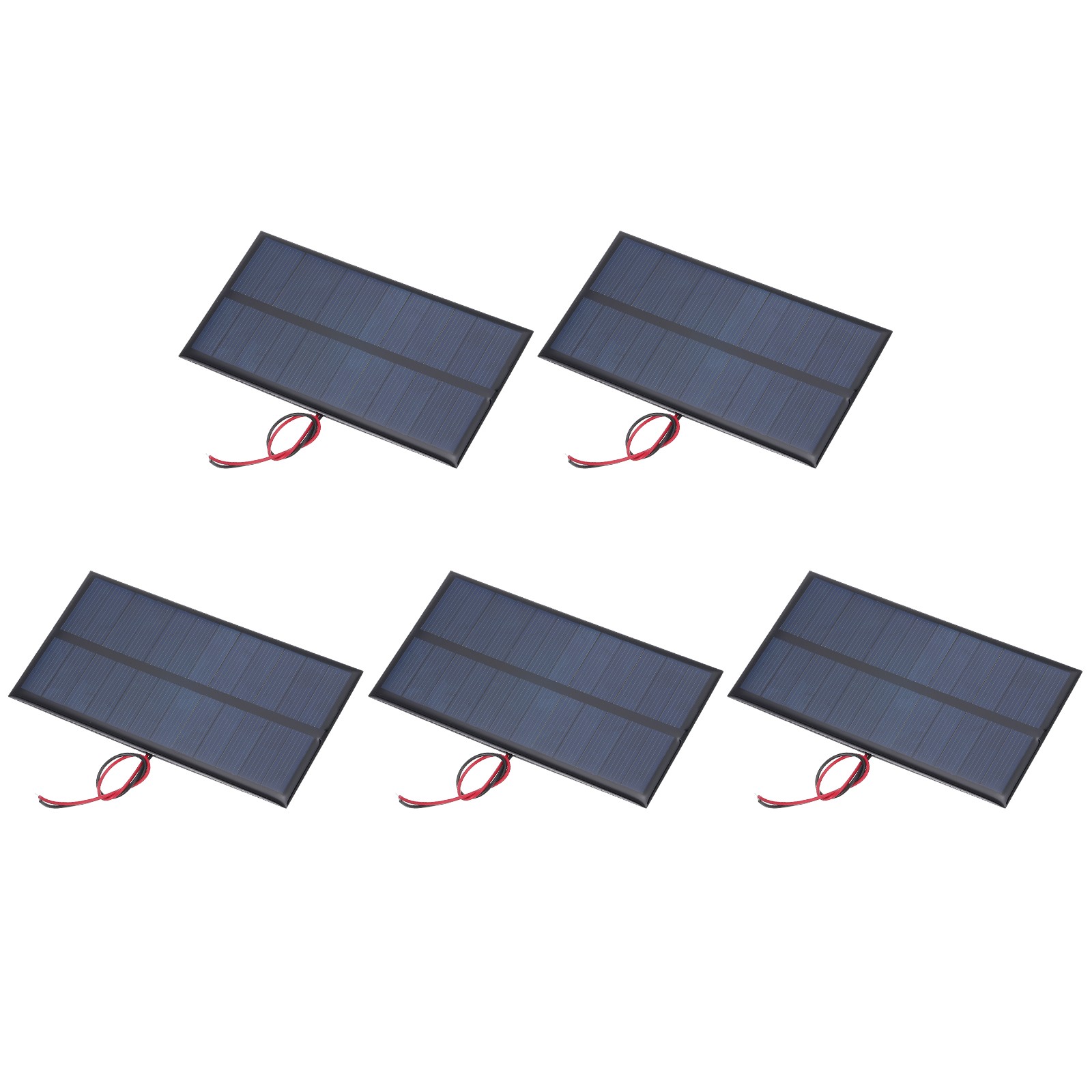 5 Pcs 6V 0.96W 160mA Mini Solar Panels with 2 Cable 110mm x 60mm
