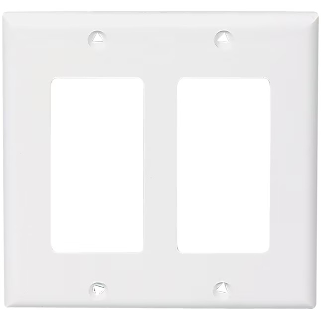 Eaton 2 -Gang White Nylon Decorator Wall Plate