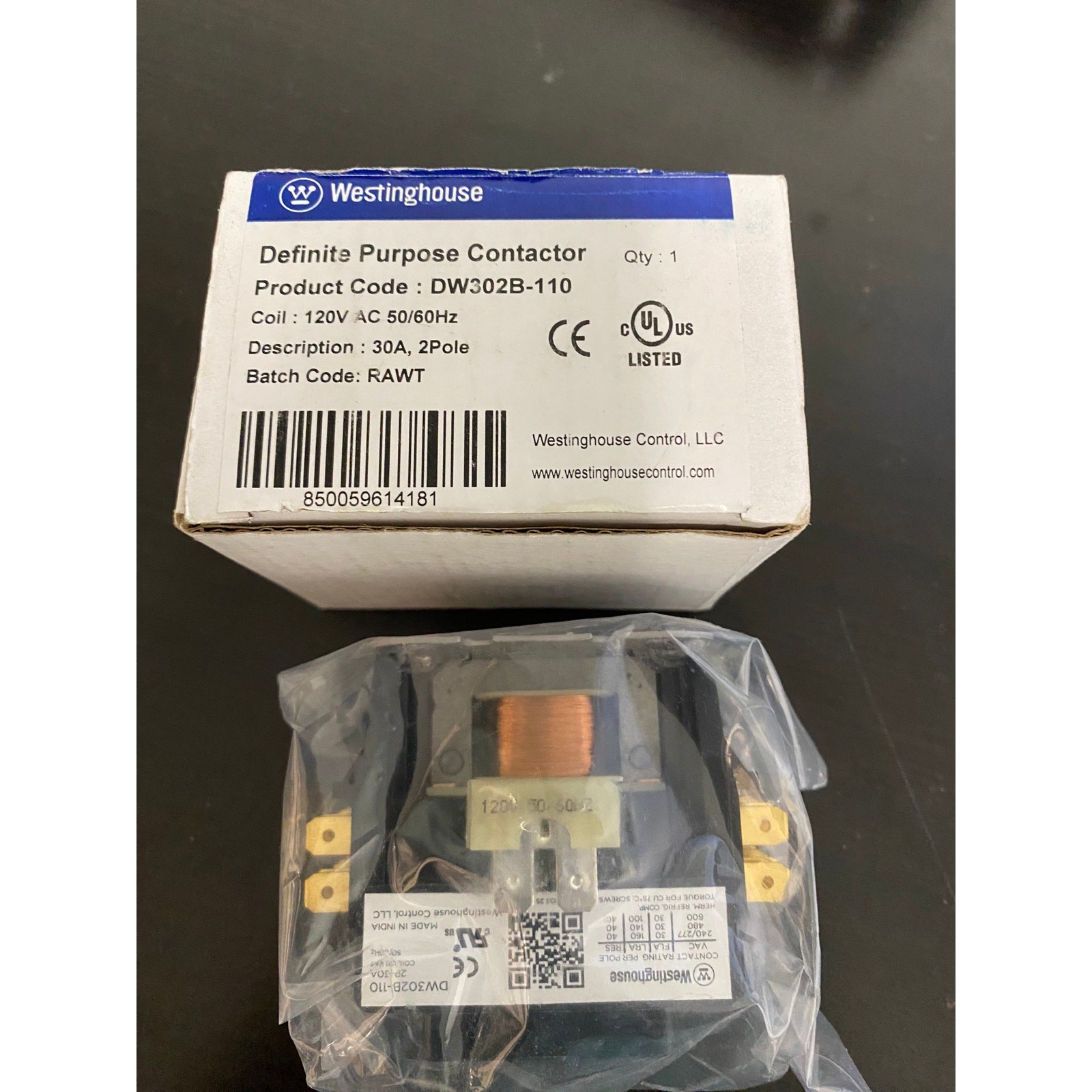 Definite Purpose Contactor- 2 pole 30 A-NEW-A