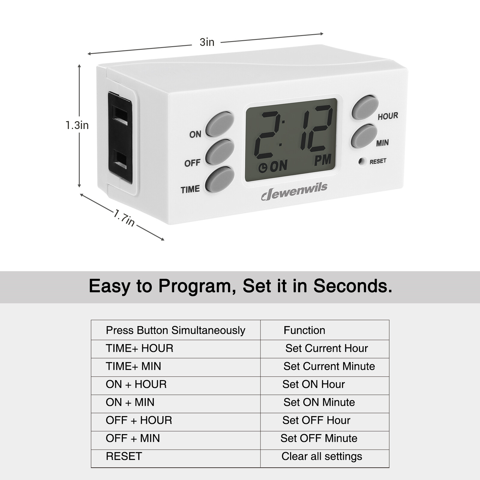 DEWENWILS 2 Pack Light Timer, Digital Programmable Plug-in Lamp Timer Switch