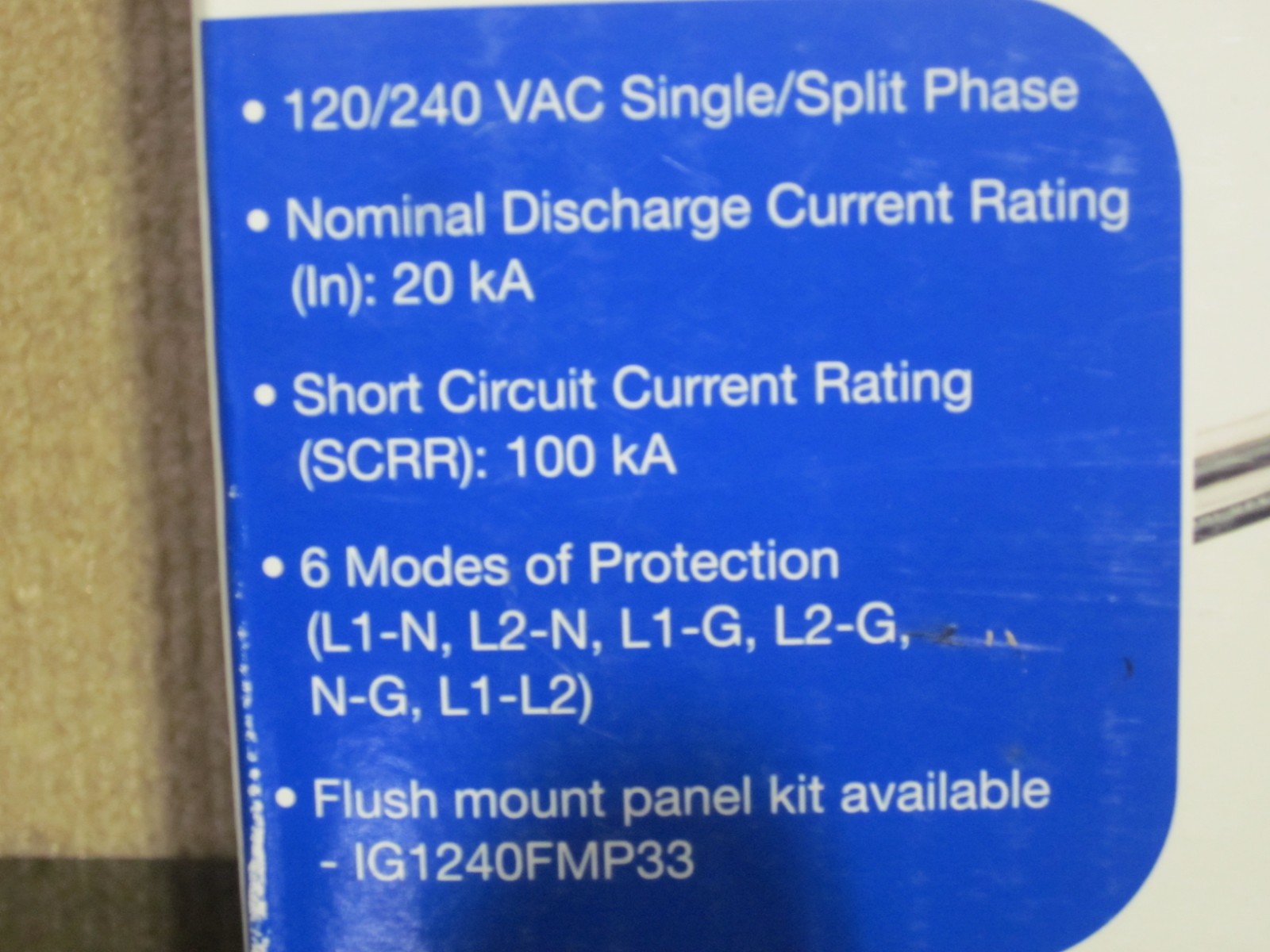 Intermatic IG Series Surge Protective Device Type 1 or Type 2 IG1240RC3 (d