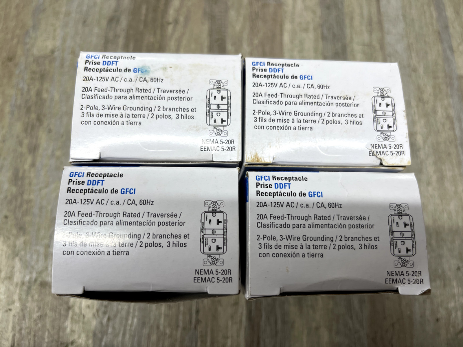 LOT OF 4 Eaton GF20B 20 Amp 125v GFCI Receptacle BRAND NEW FREE FAST SHIPPING