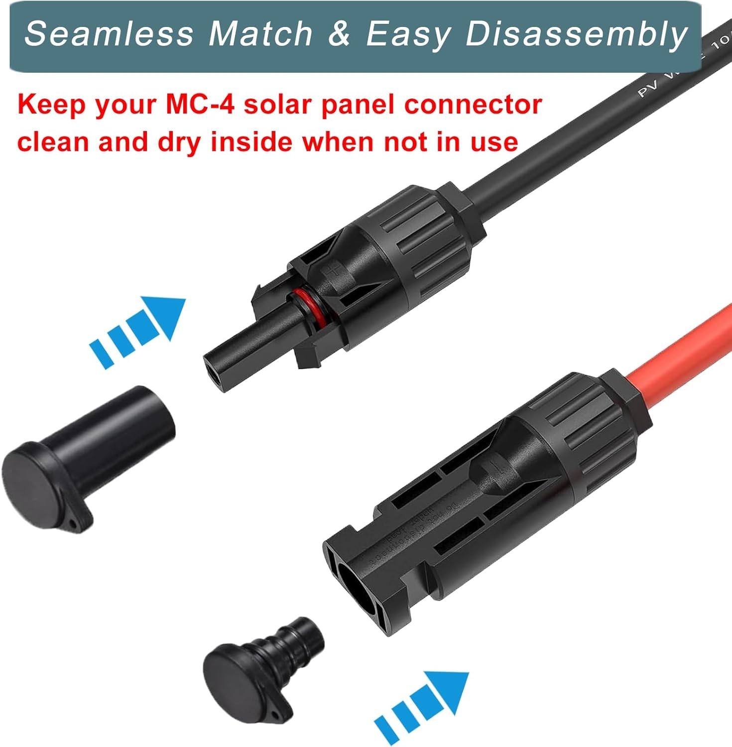 3 Pairs of Durable Dust and Moisture Resistant Solar Connector Caps – Rated