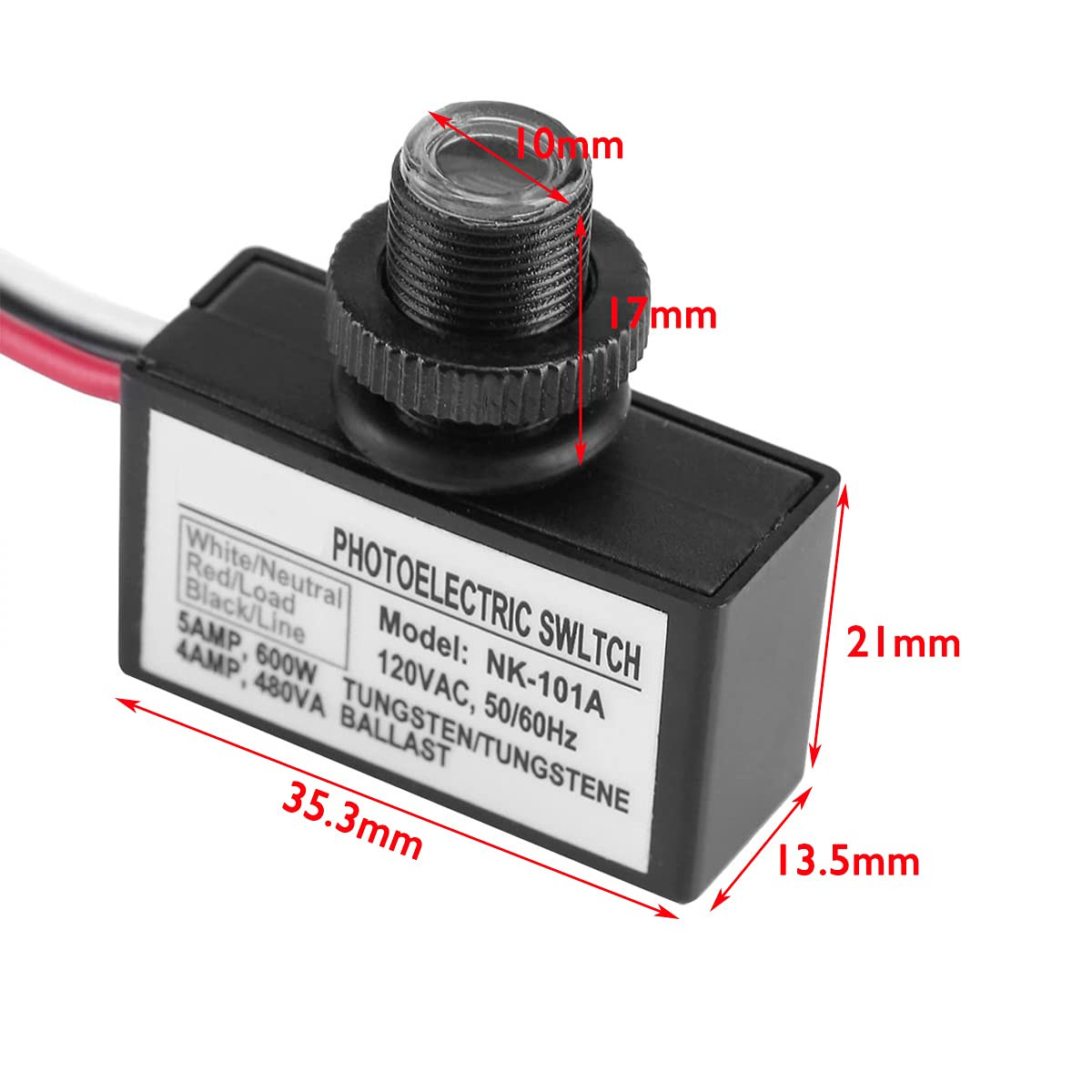 2 Pack Light Control Sensor Button Switch,2 Pack Photoelectric Switch,120V AC Ou