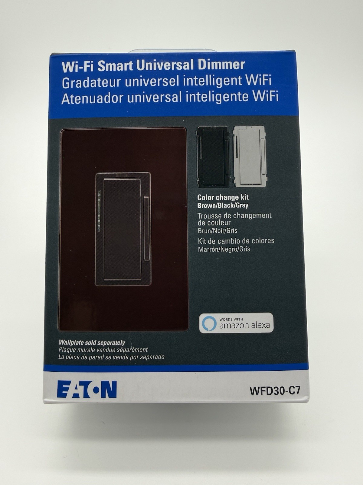 Eaton Wi-Fi Smart Universal Dimmer WFD30-C7 Brown Black Gray – Factory Sealed